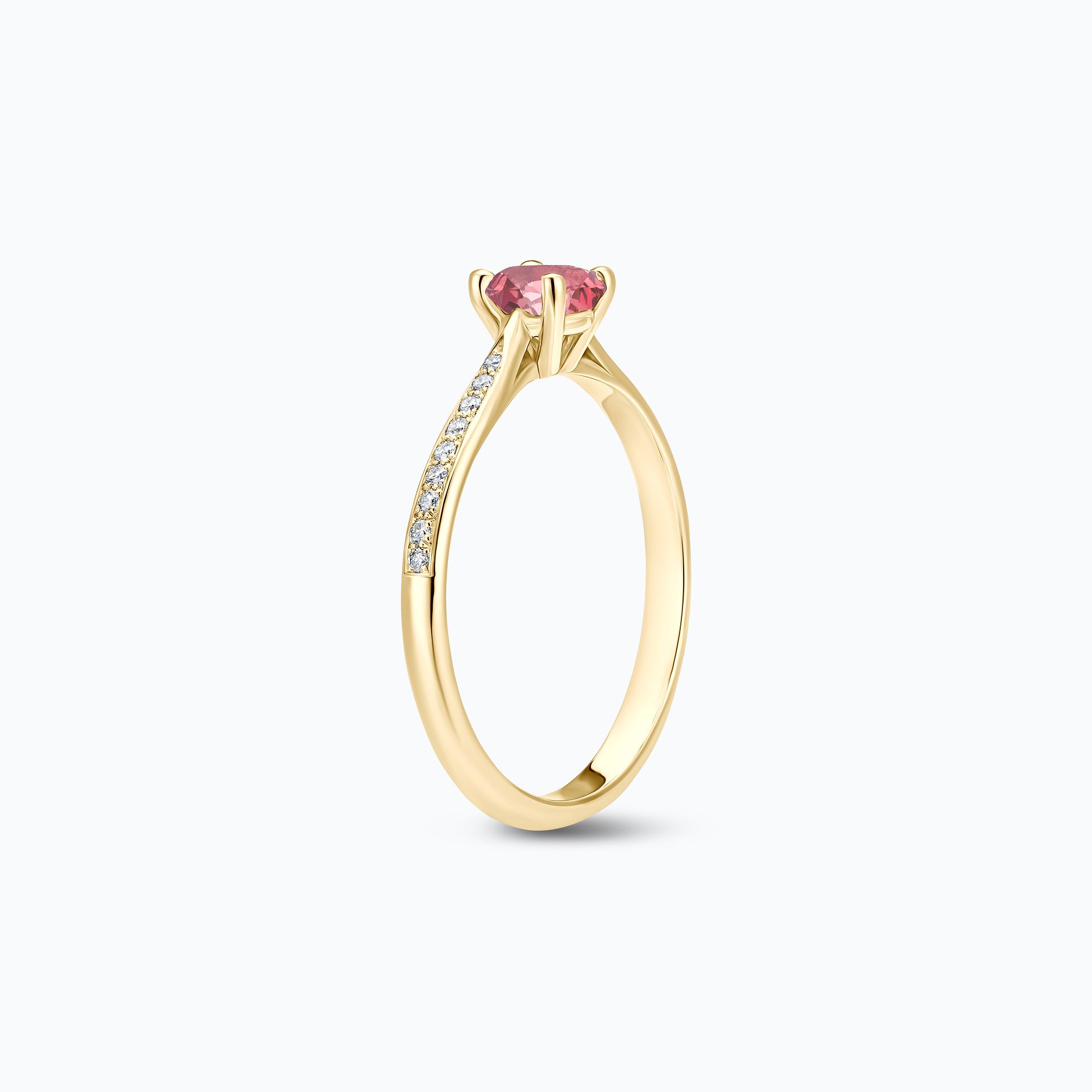 Solitaire Pavé Luna Tourmaline Rose 4.5 mm
