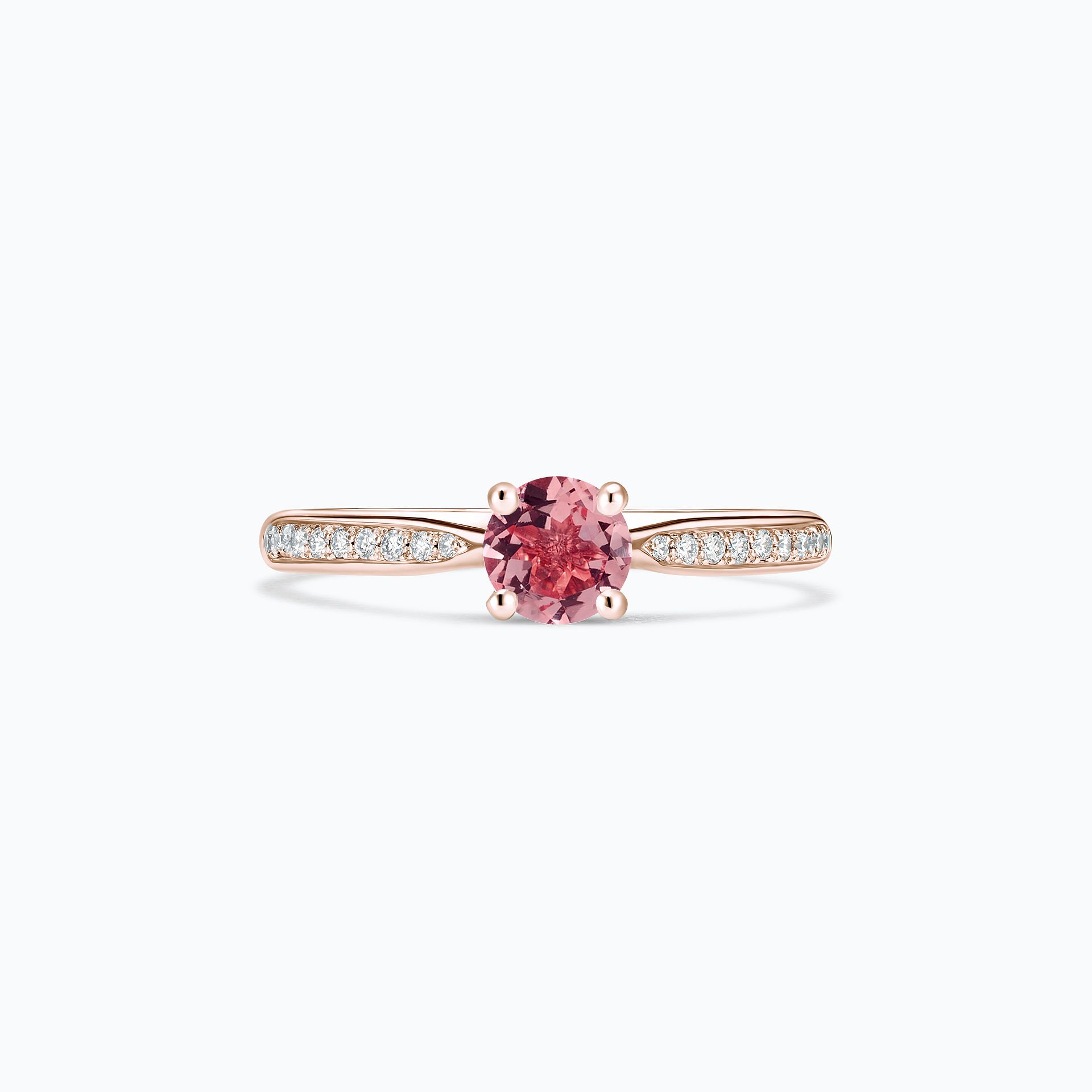 Solitaire Pavé Luna Tourmaline Rose 4.5 mm