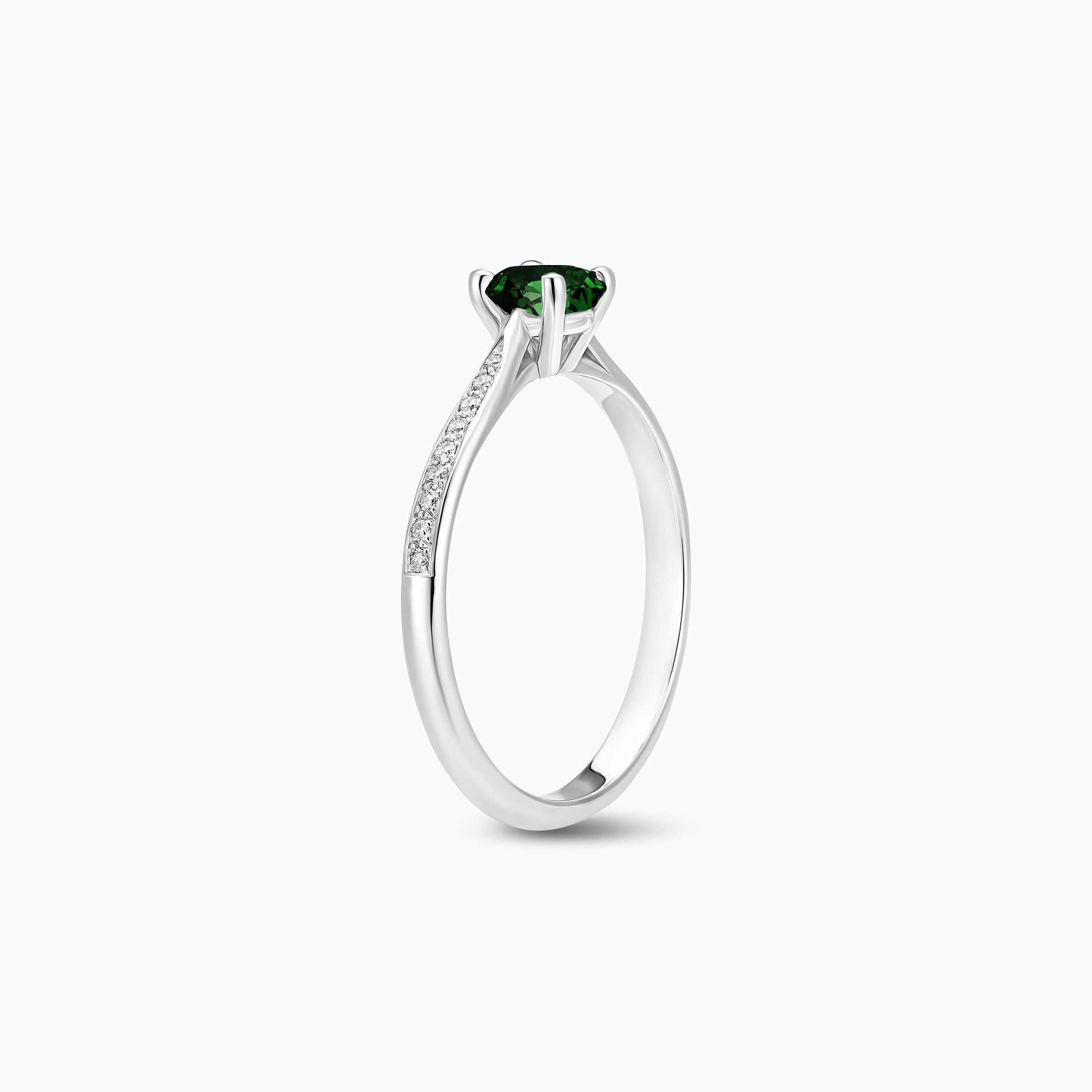 Solitaire Pavé Luna Tsavorite 4.5 mm