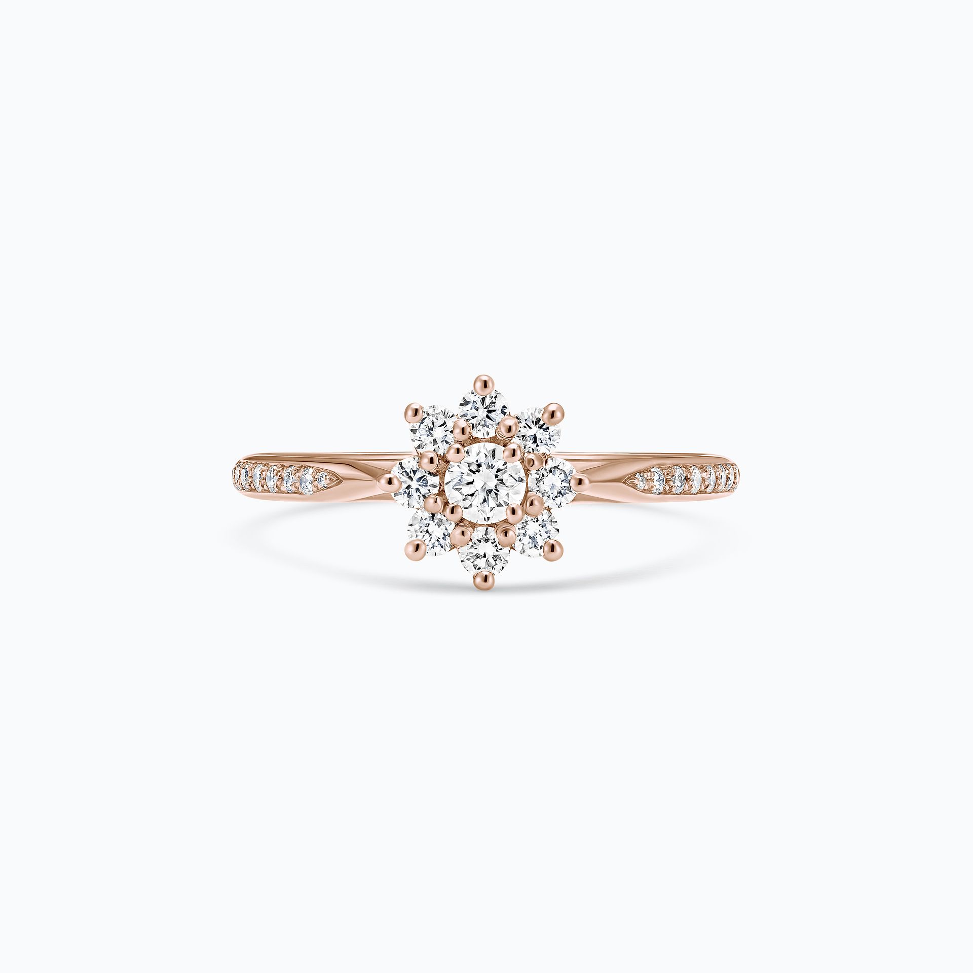 Solitaire Pavé Marguerite Étoilée Diamant de Synthèse 0.10 carat