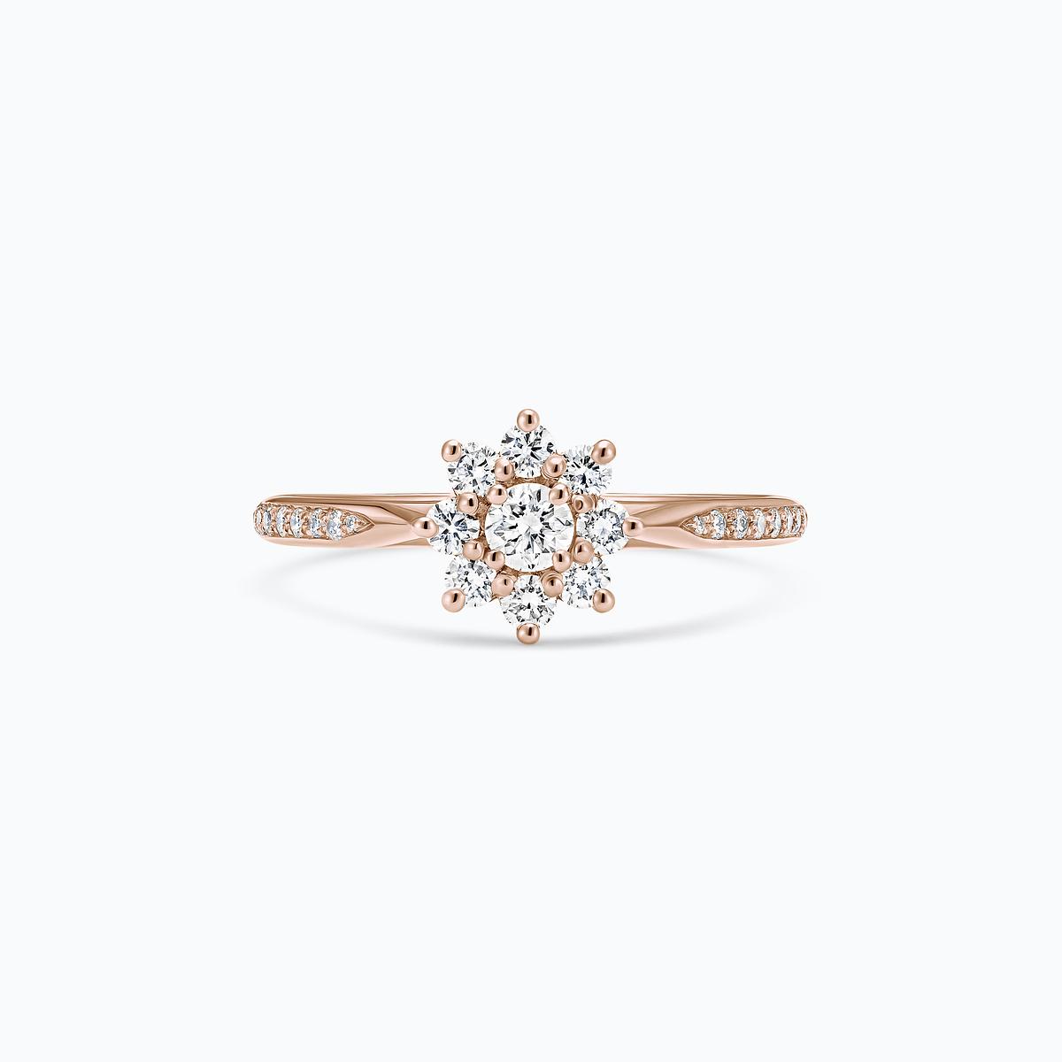 Solitaire Pavé Marguerite Étoilée Diamant de Synthèse 0.10 carat
