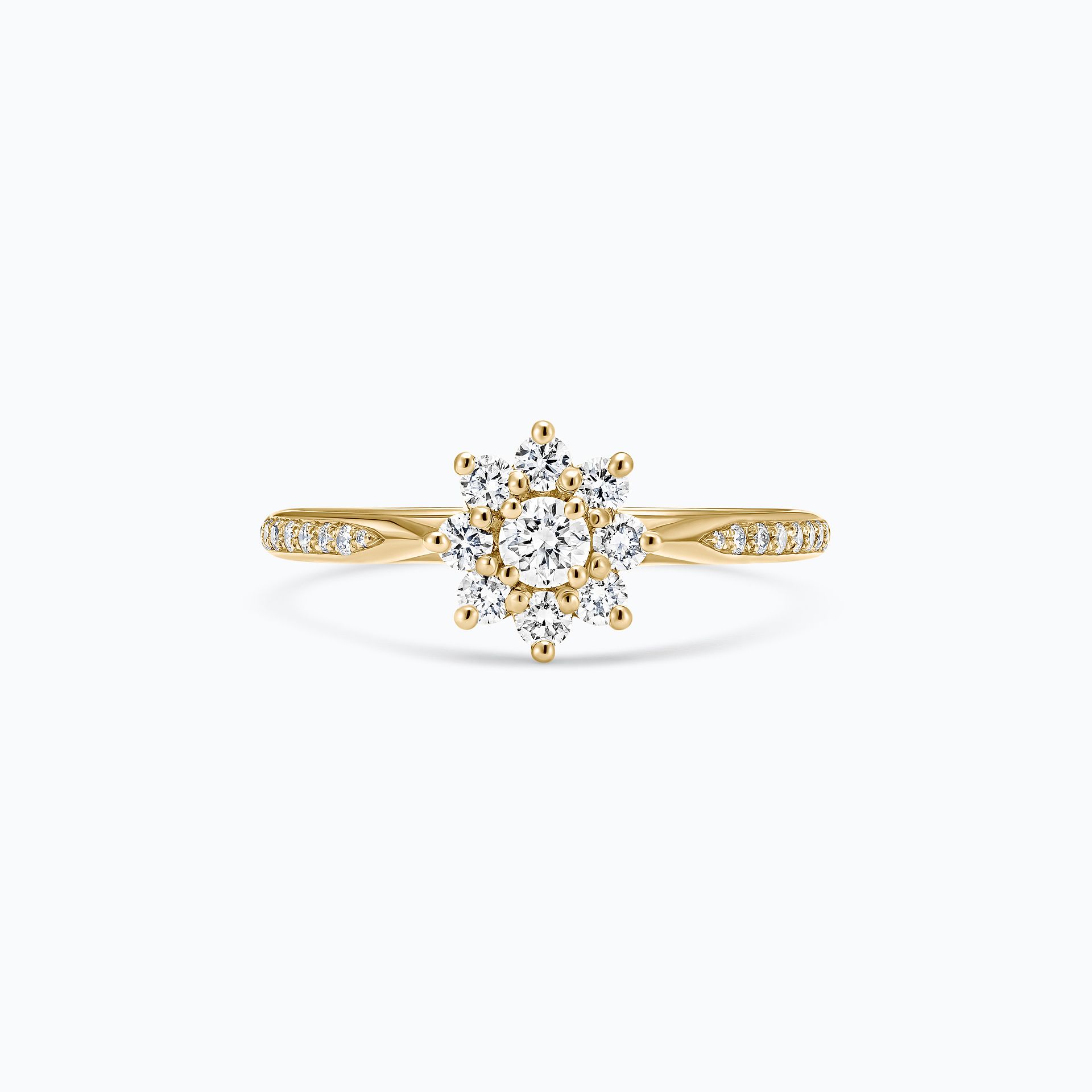 Solitaire Pavé Marguerite Étoilée Diamant de Synthèse 0.10 carat