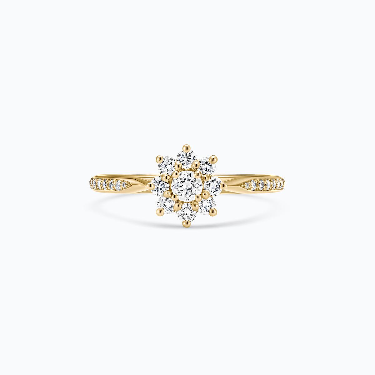 Solitaire Pavé Marguerite Étoilée Diamant de Synthèse 0.10 carat