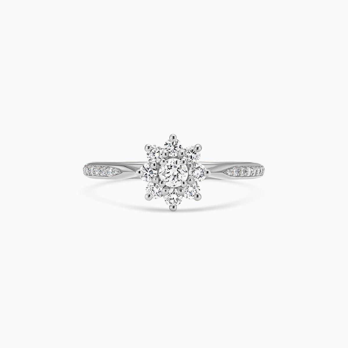 Solitaire Pavé Marguerite Étoilée 0.10 carat