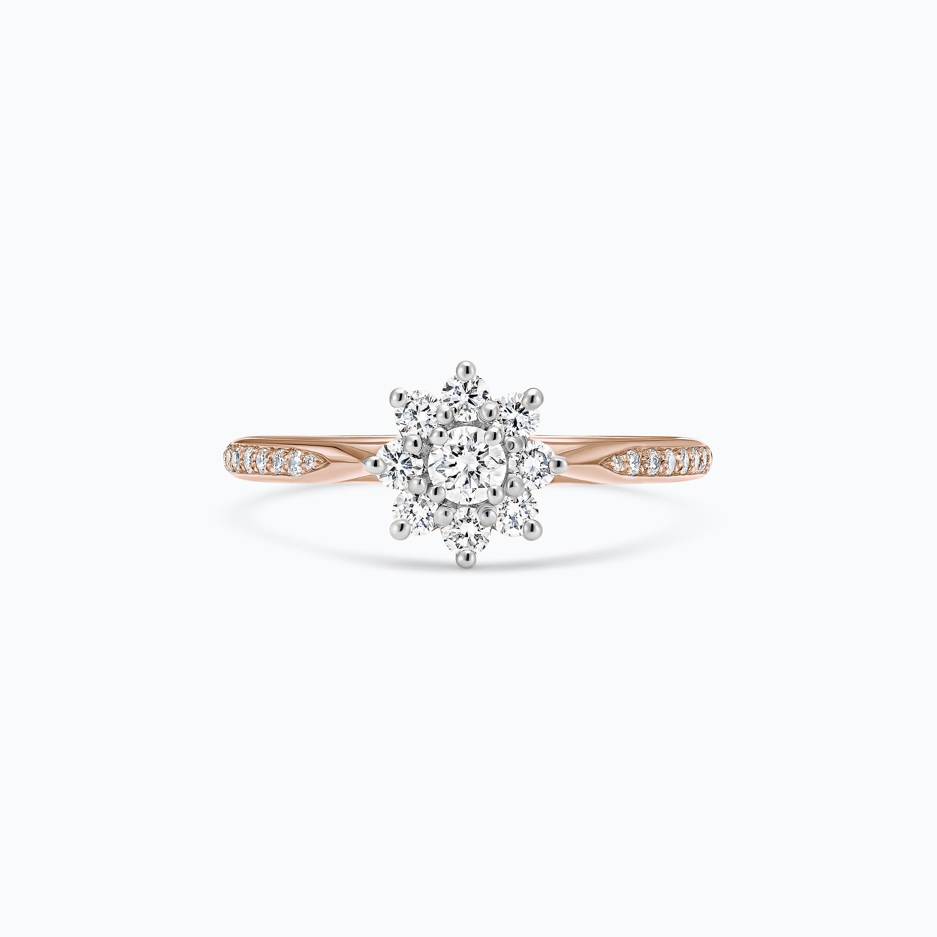 Solitaire Pavé Marguerite Étoilée Diamant de Synthèse 0.10 carat