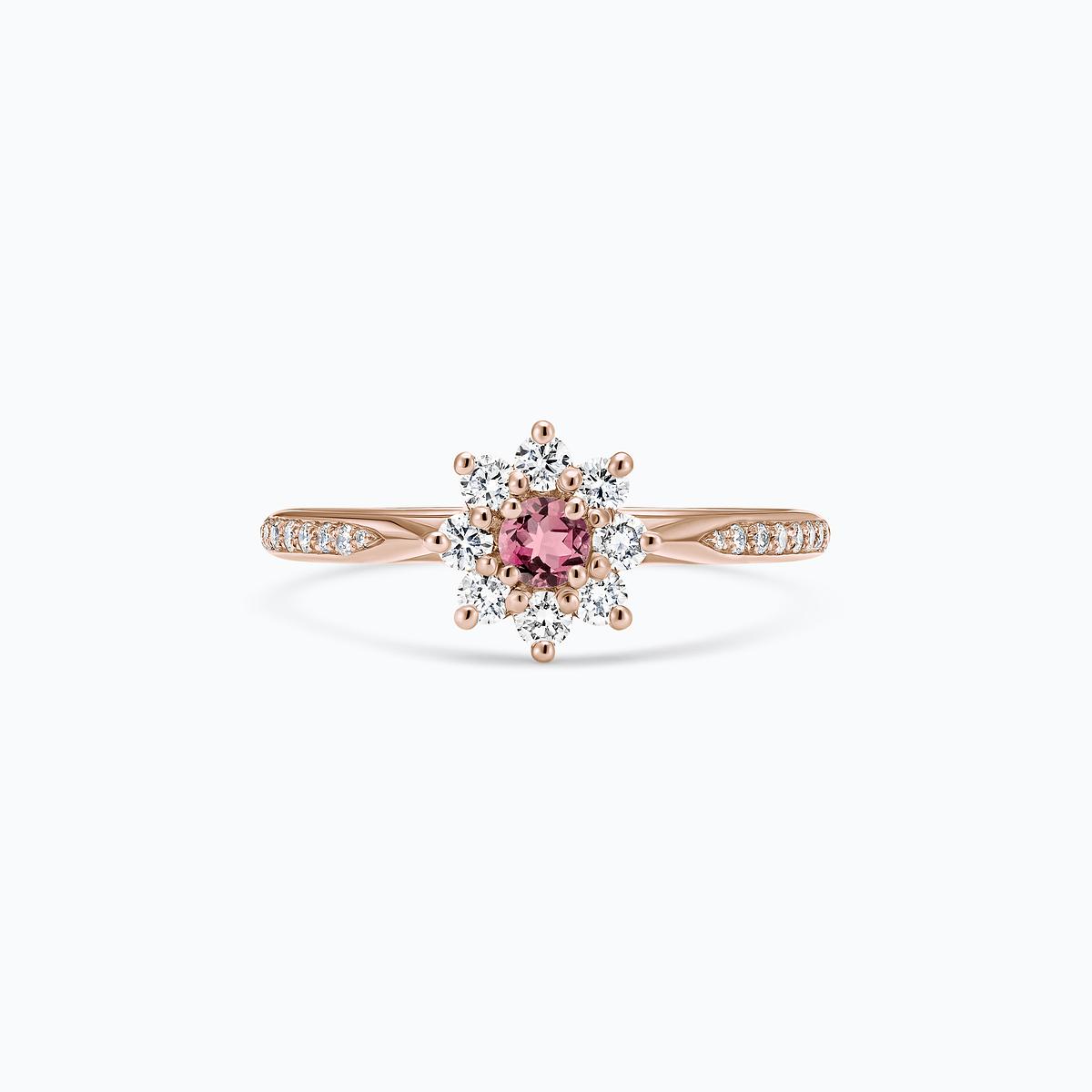 Solitaire Pavé Marguerite Étoilée Tourmaline 3.5 mm