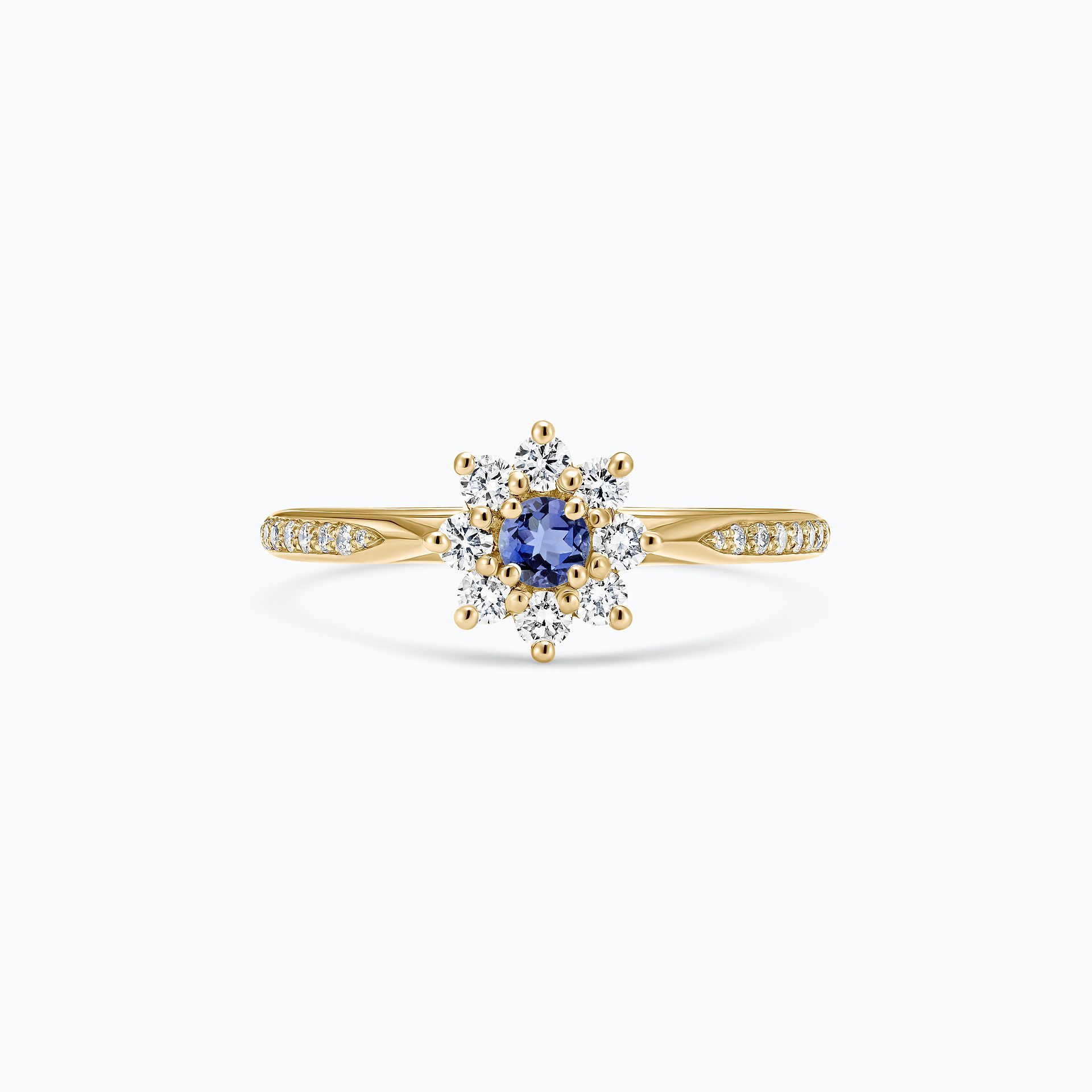 Solitaire Pavé Marguerite Étoilée Tanzanite 3.5 mm
