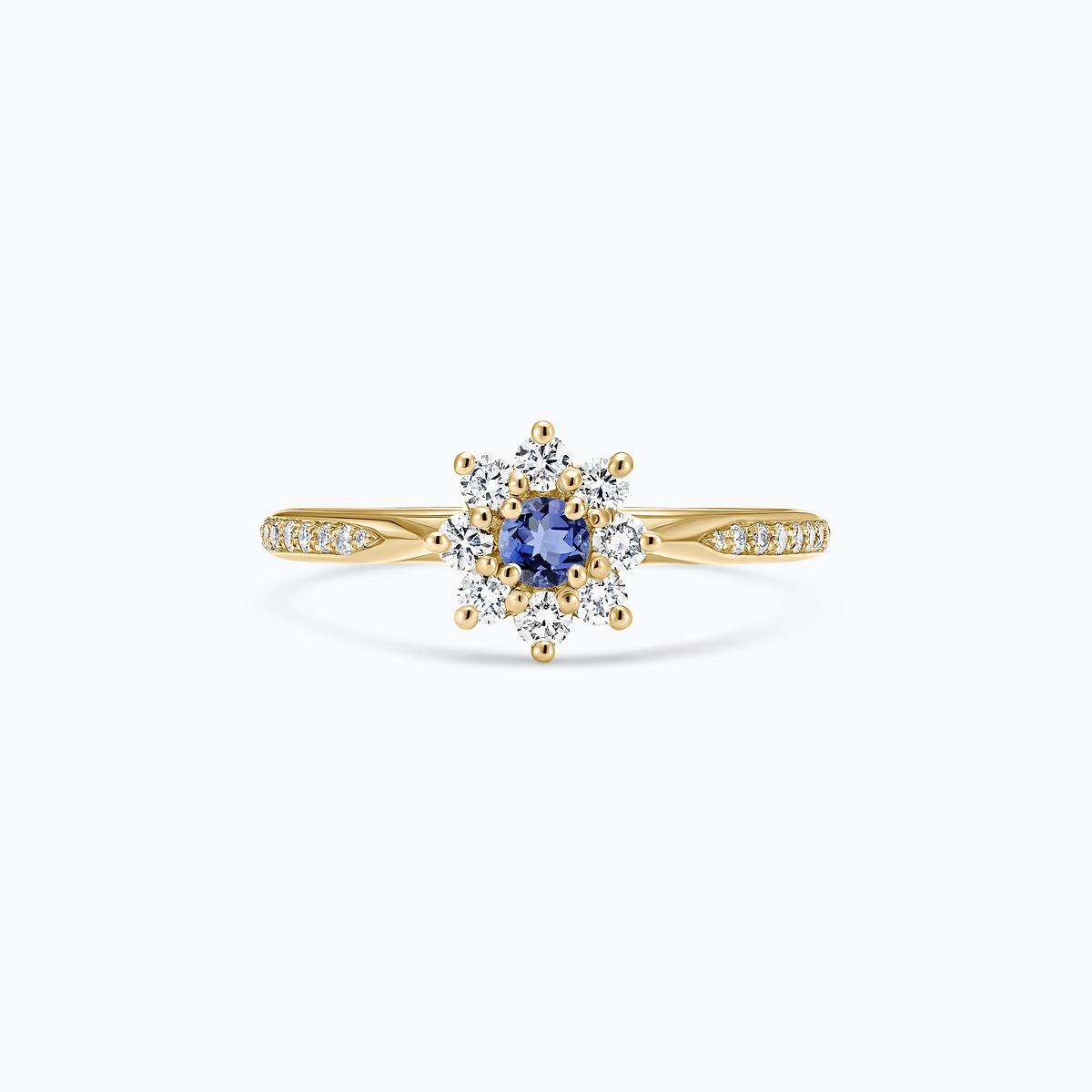 Solitaire Pavé Marguerite Étoilée Tanzanite 3.5 mm