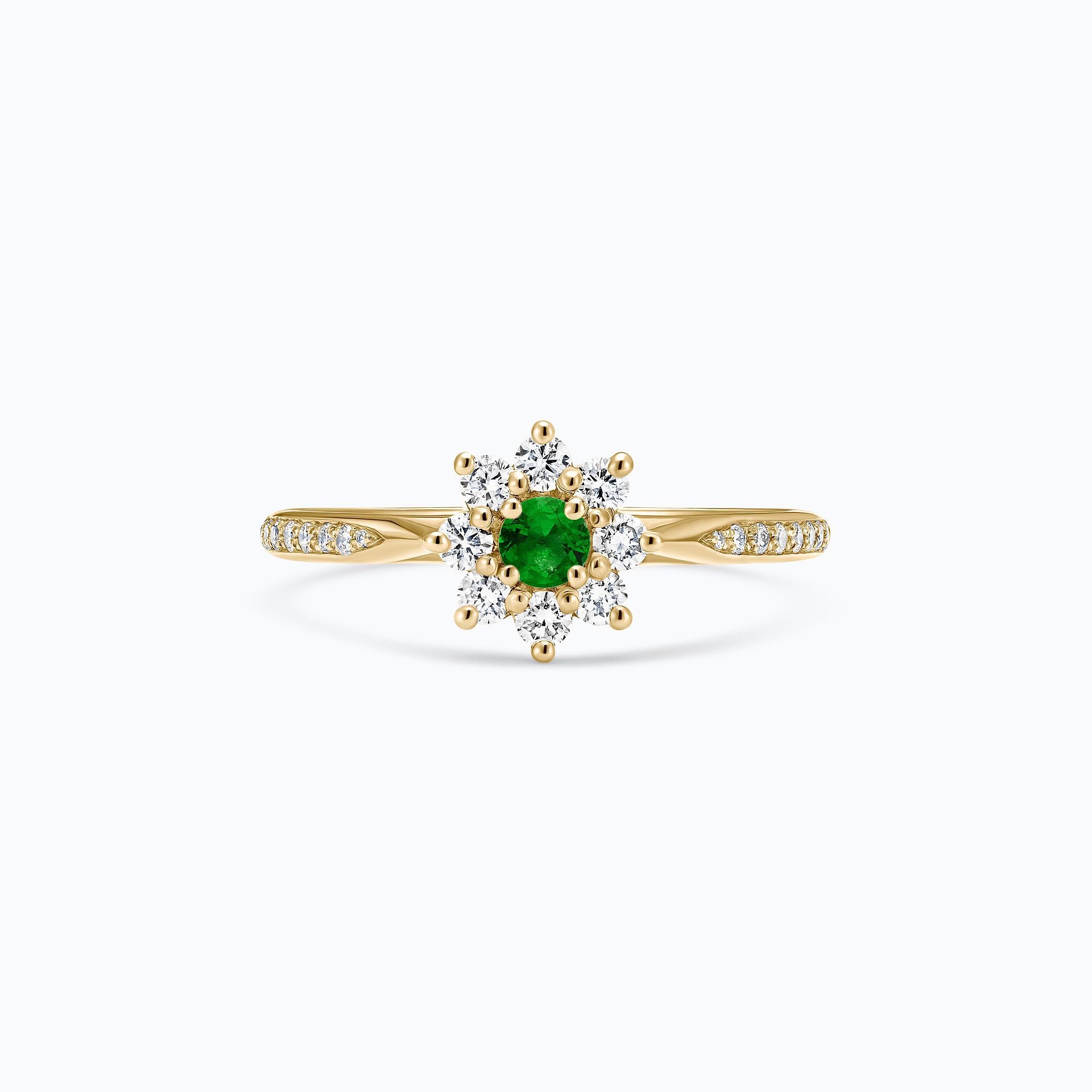 Solitaire Pavé Marguerite Étoilée Tsavorite 3.5 mm