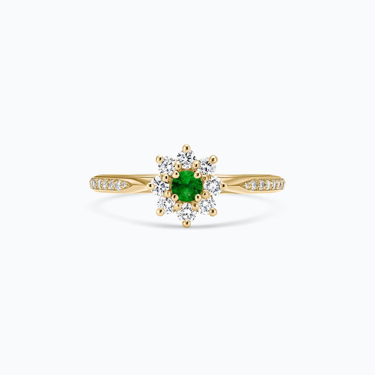 Solitaire Pavé Marguerite Étoilée Tsavorite 3.5 mm