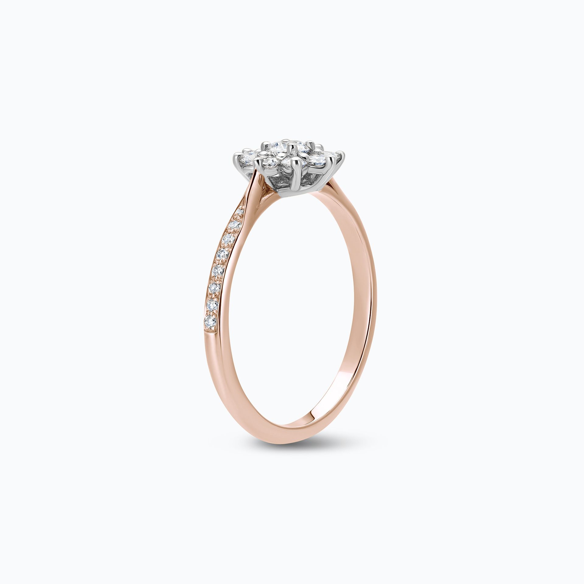 Solitaire Pavé Marguerite Étoilée Diamant de Synthèse 0.10 carat