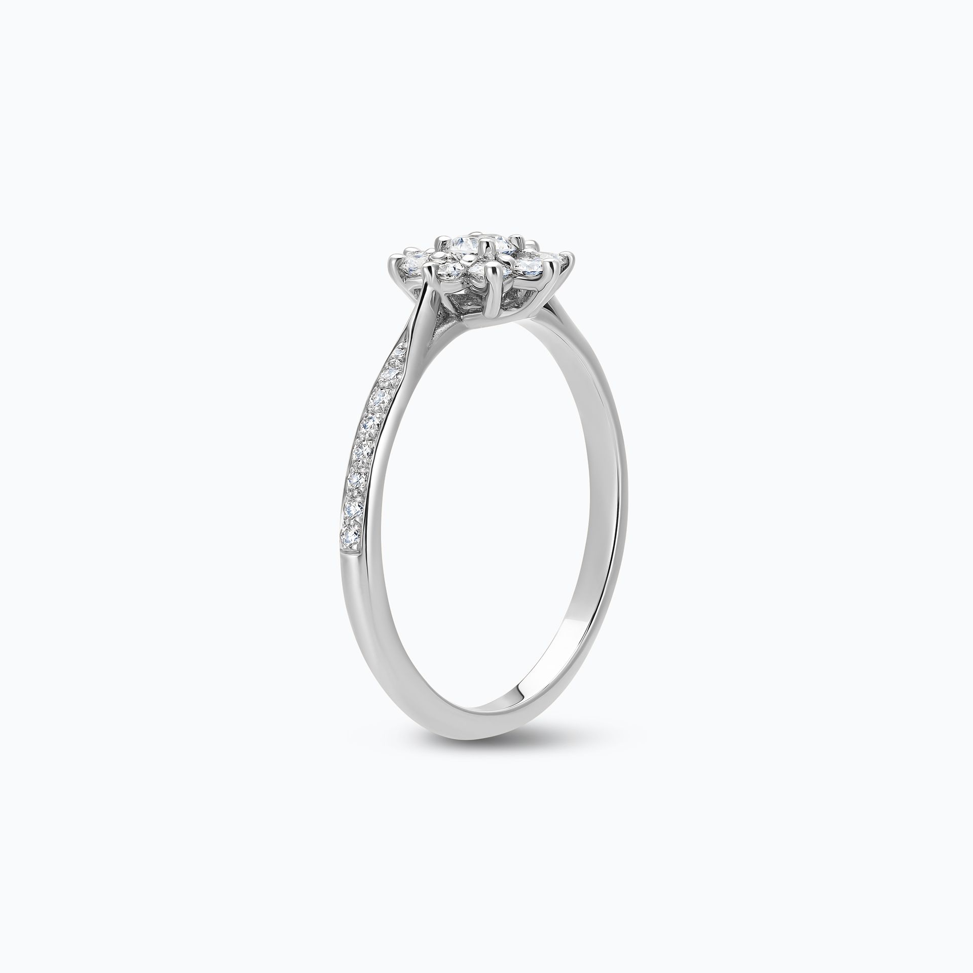 Solitaire Pavé Marguerite Étoilée Diamant de Synthèse 0.10 carat
