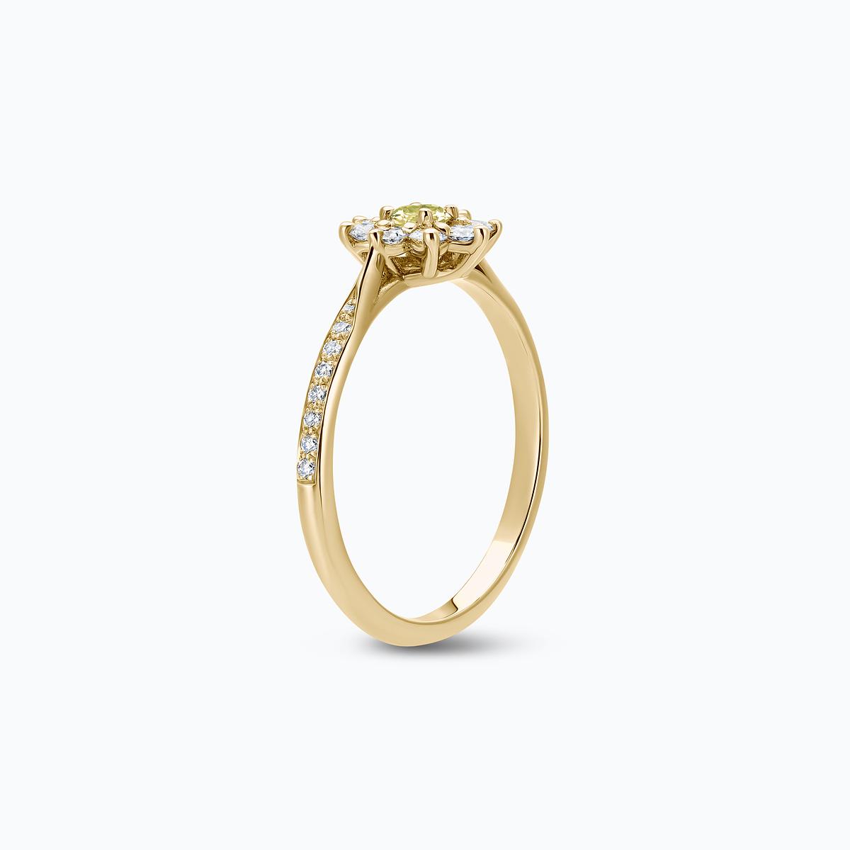 Solitaire Pavé Marguerite Étoilée Péridot 3.5 mm