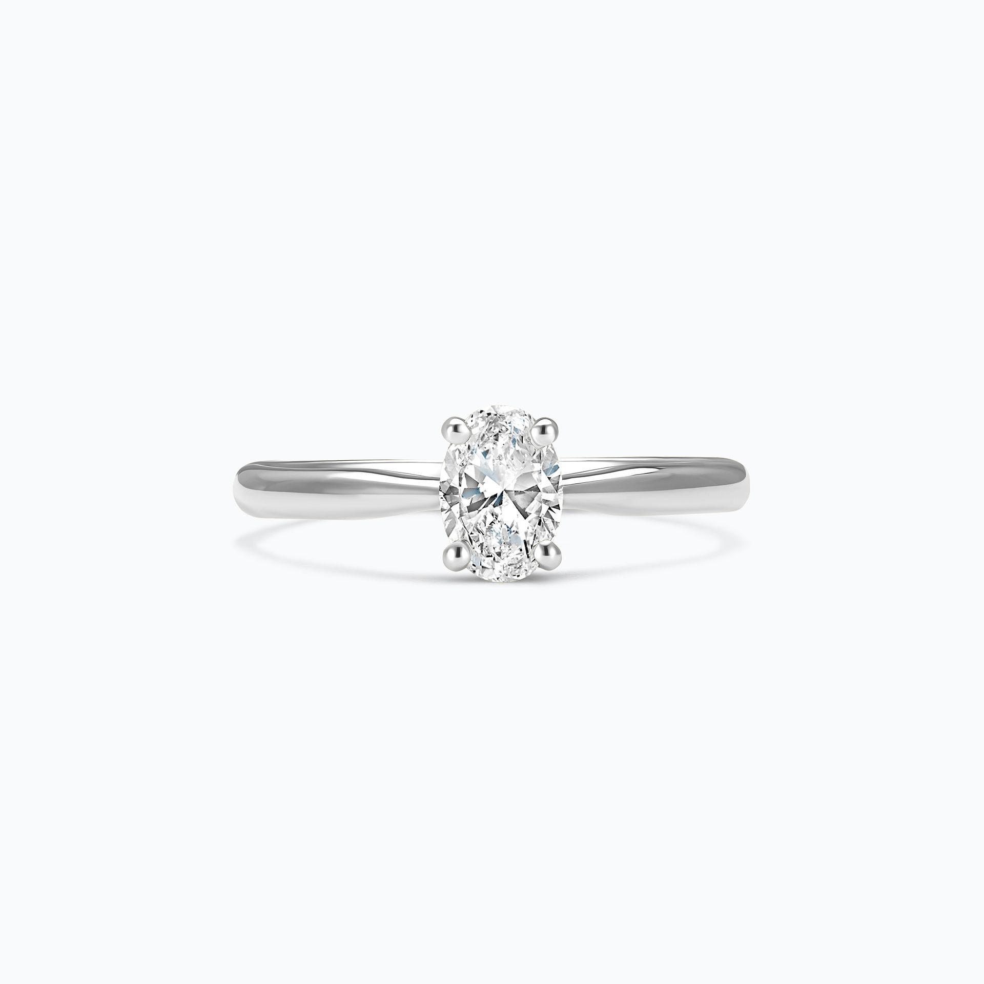 Solitaire Luna Ovale Diamant de Synthèse