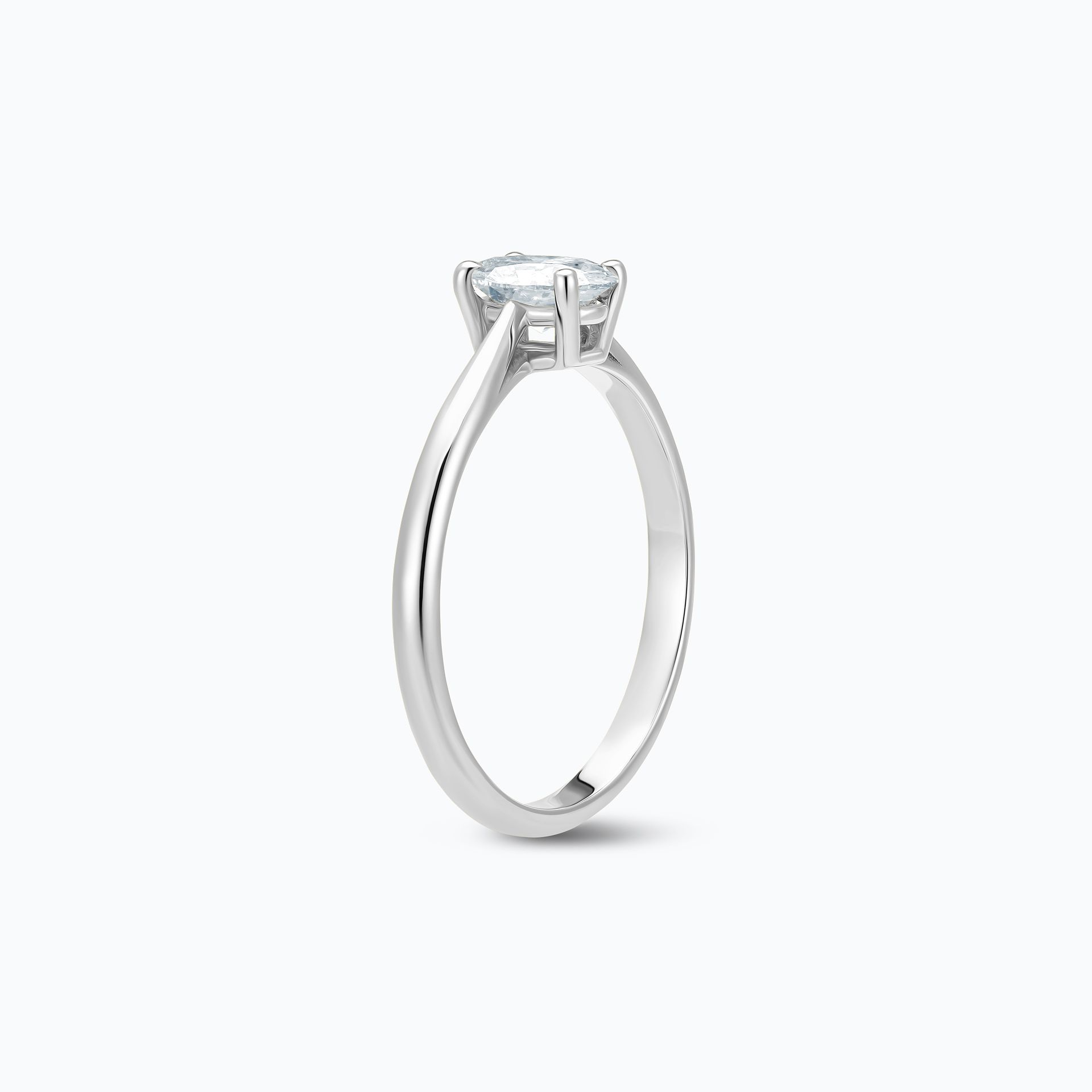 Solitaire Luna Ovale Diamant de Synthèse