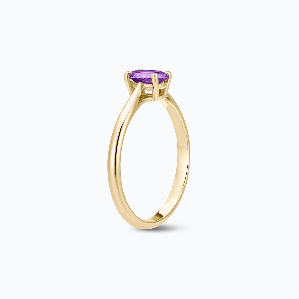 Solitaire Luna Ovale Améthyste