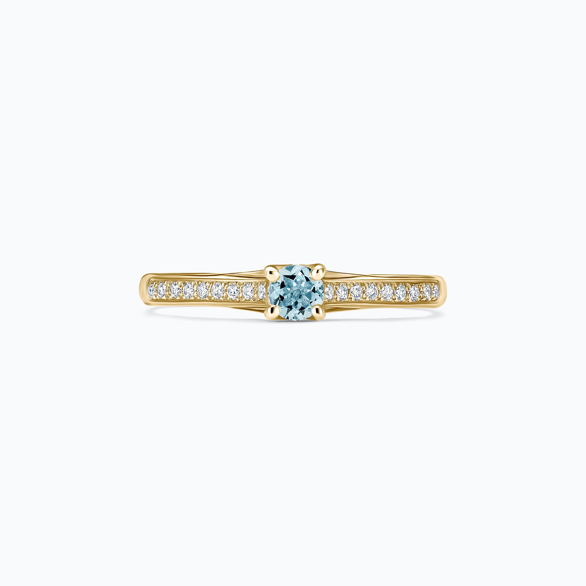Solitaire Pavé Fanny Aigue-Marine 3.5 mm