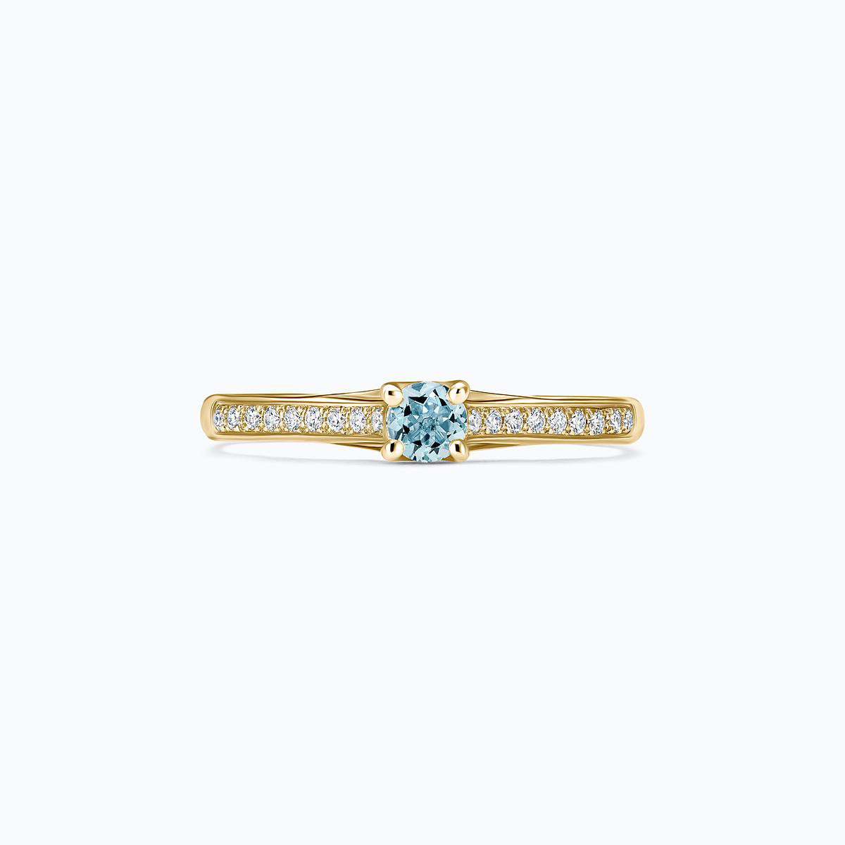 Solitaire Pavé Fanny Aigue-Marine 3.5 mm