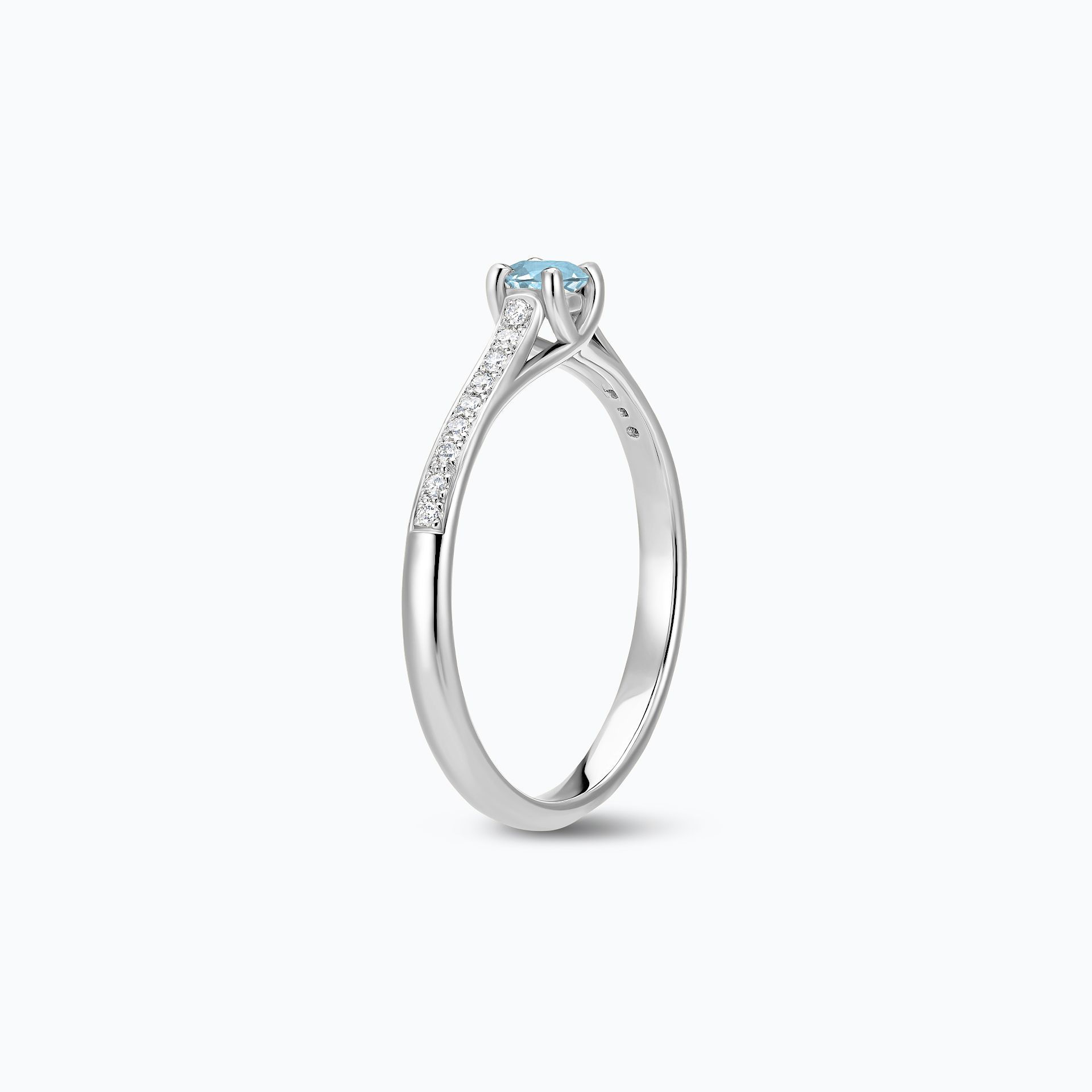 Solitaire Pavé Fanny Aigue-Marine 3.5 mm