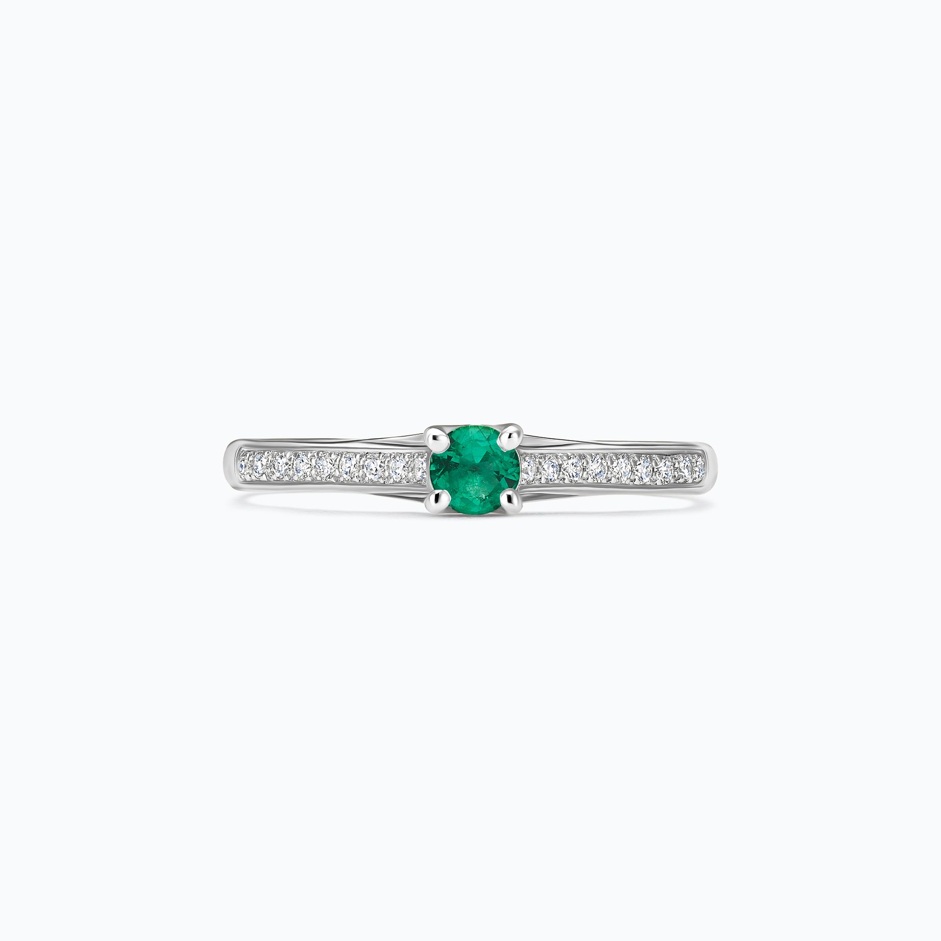 Solitaire Pavé Fanny Émeraude 3.5 mm