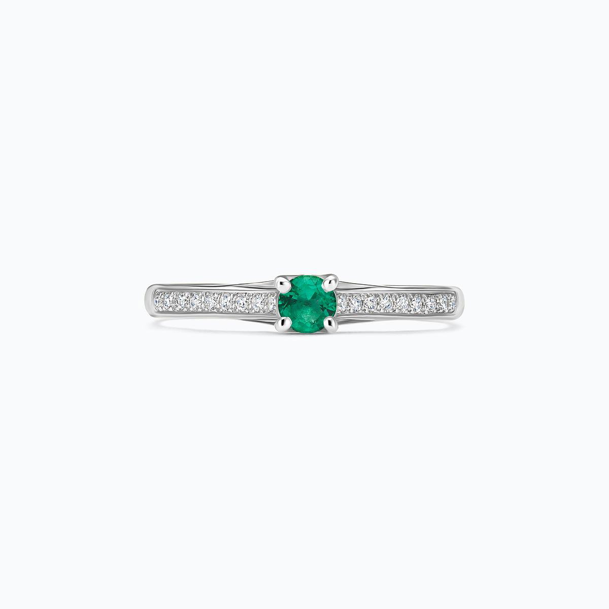 Solitaire Pavé Fanny Émeraude 3.5 mm