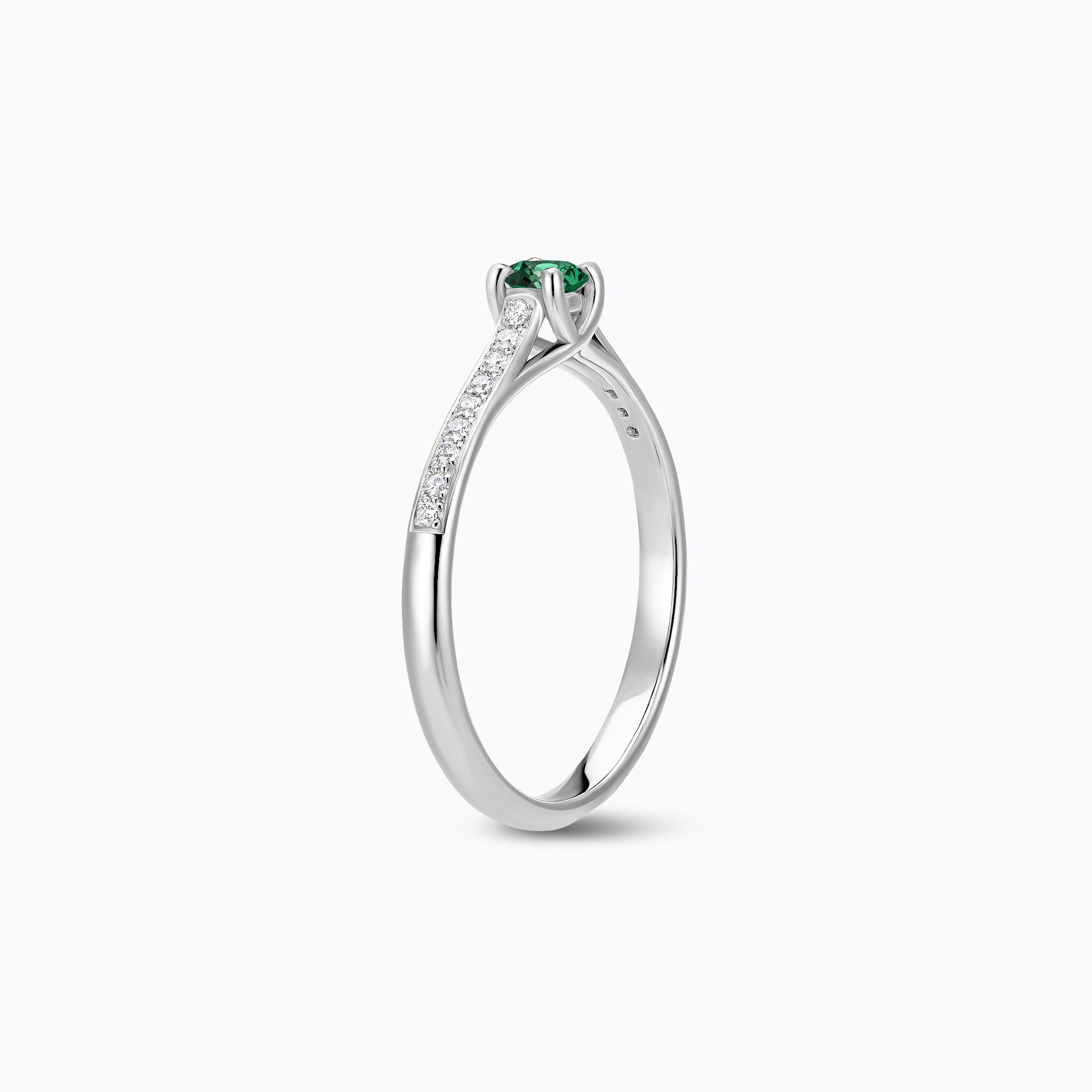 Solitaire Pavé Fanny Émeraude 3.5 mm