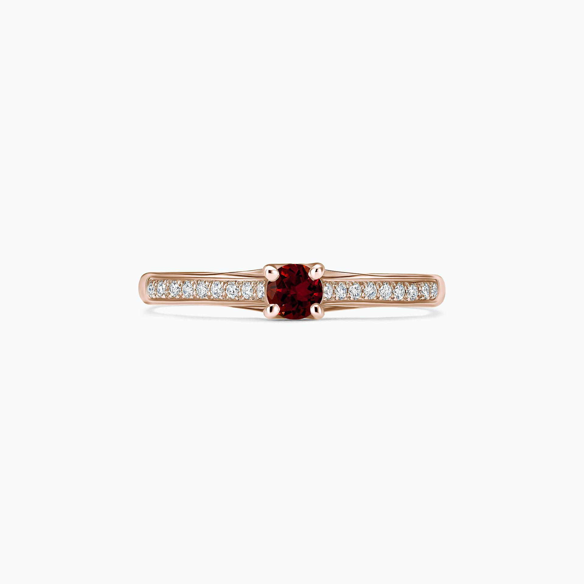 Solitaire Pavé Fanny Grenat 3.5 mm