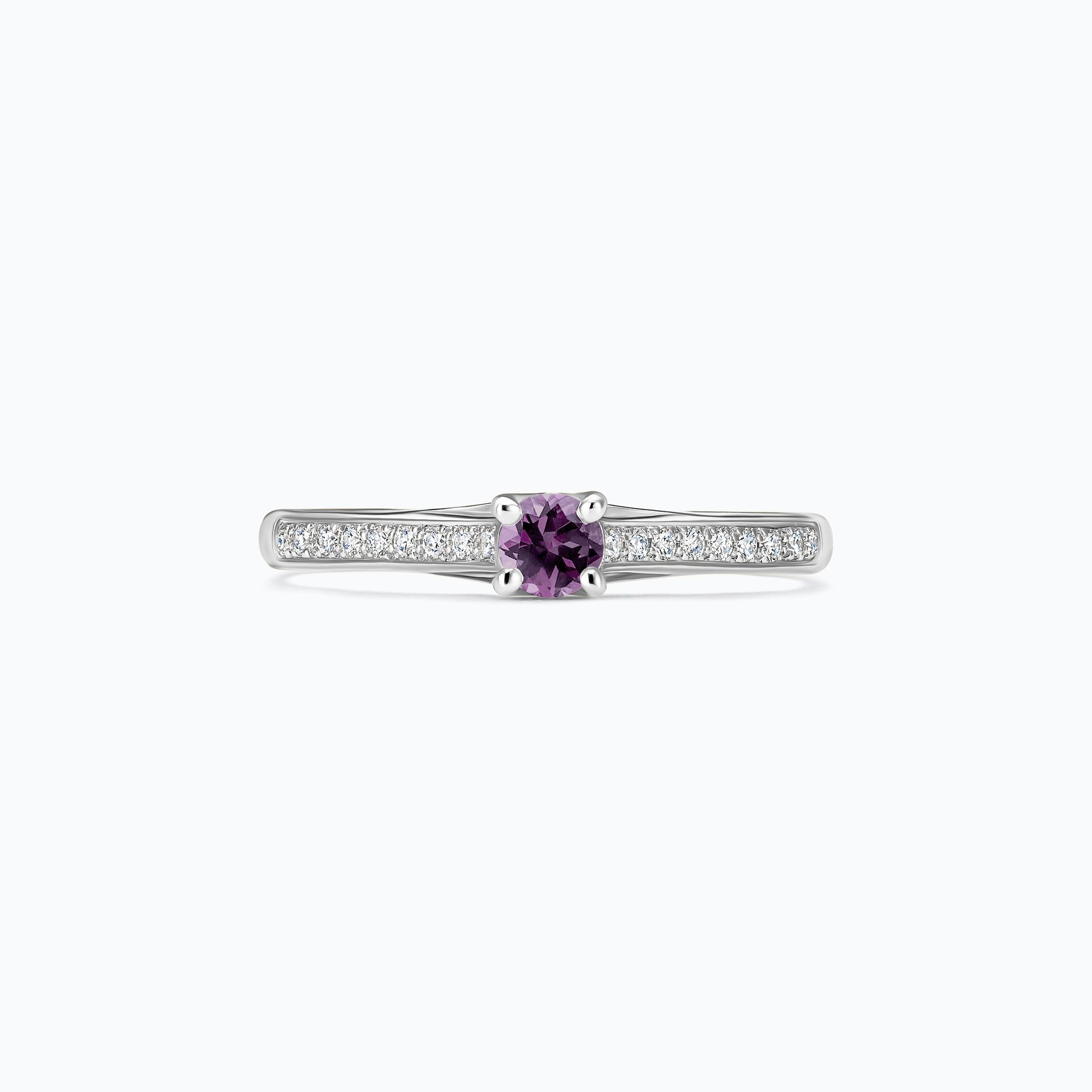 Solitaire Pavé Fanny Saphir Violet 3.5 mm