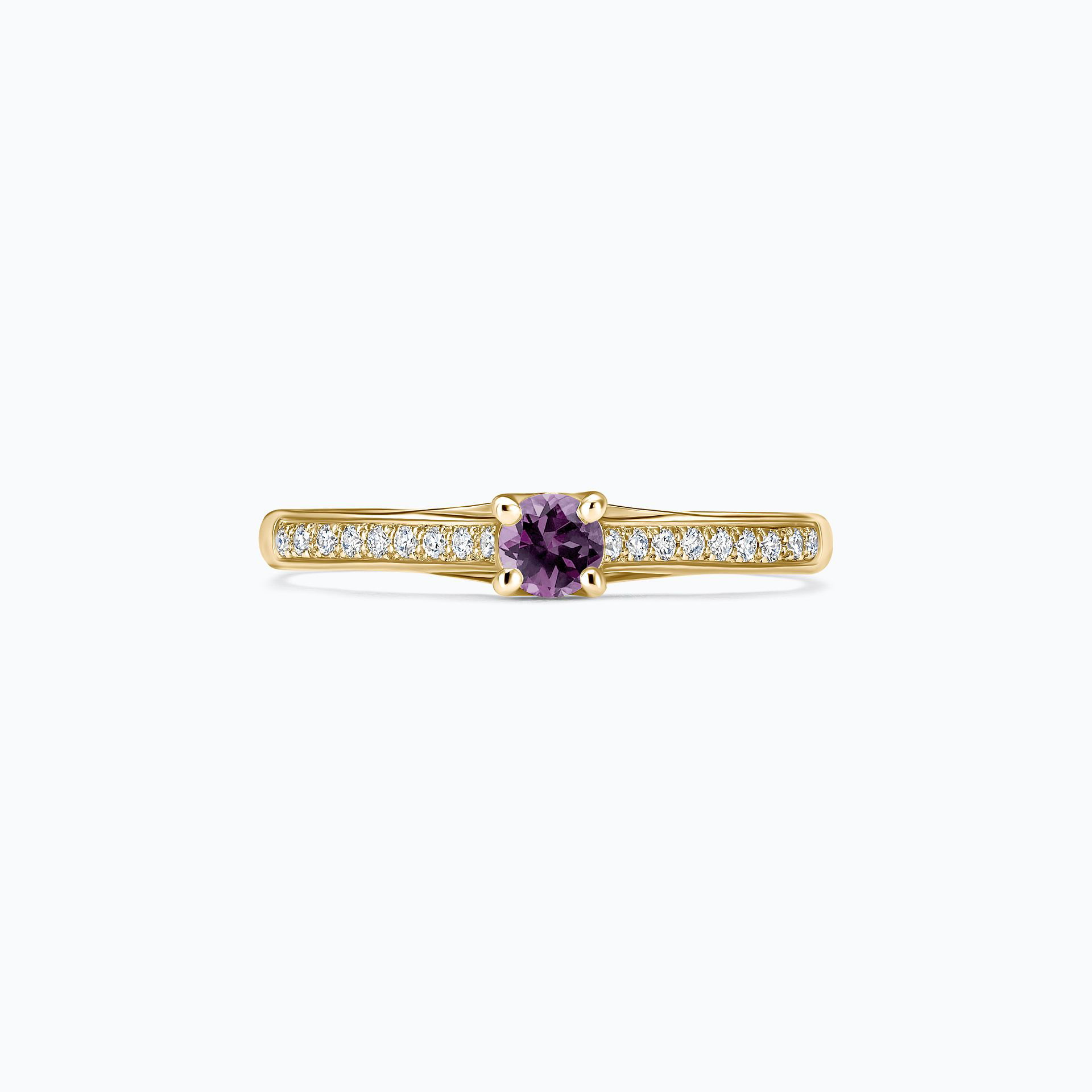 Solitaire Pavé Fanny Saphir Violet 3.5 mm