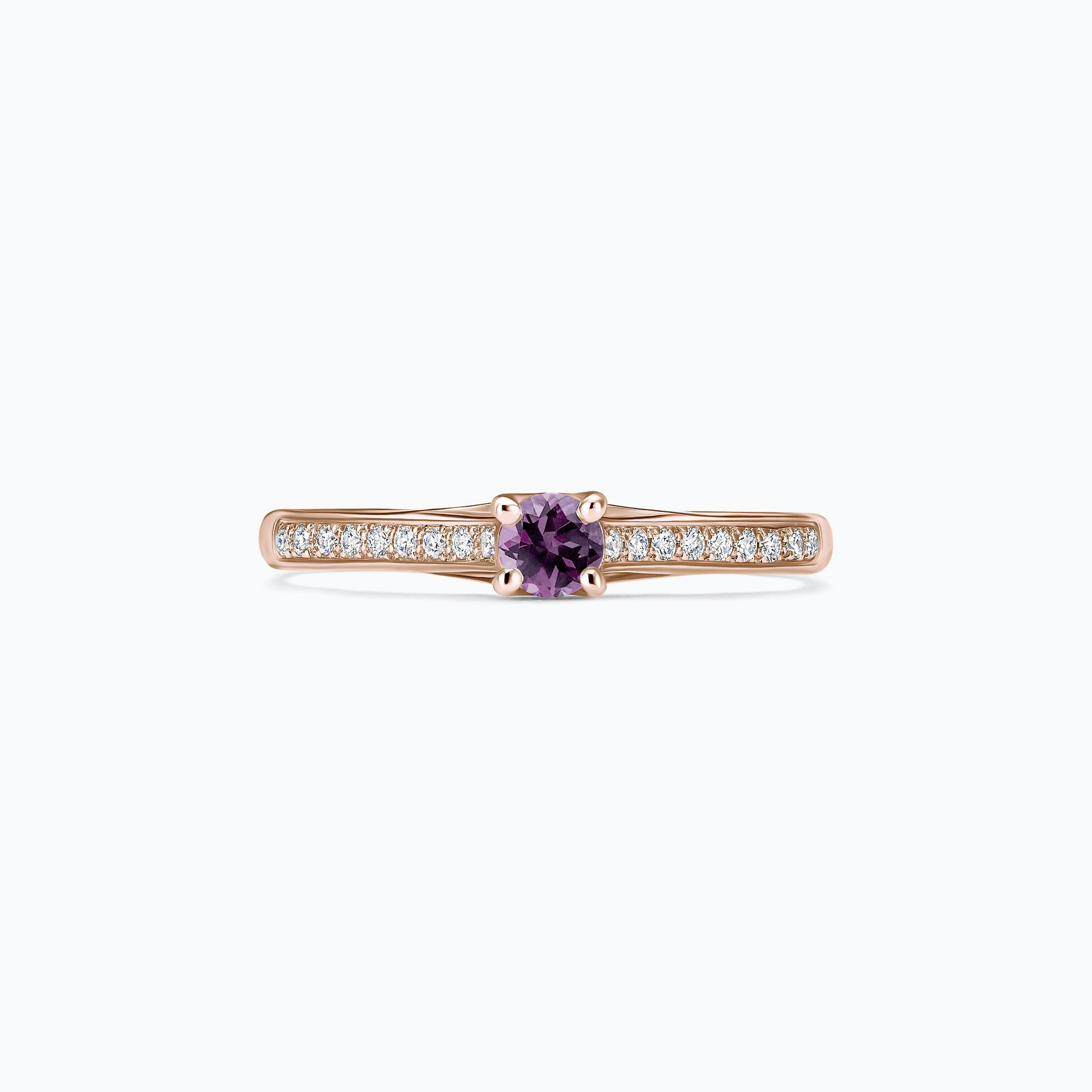 Solitaire Pavé Fanny Saphir Violet 3.5 mm