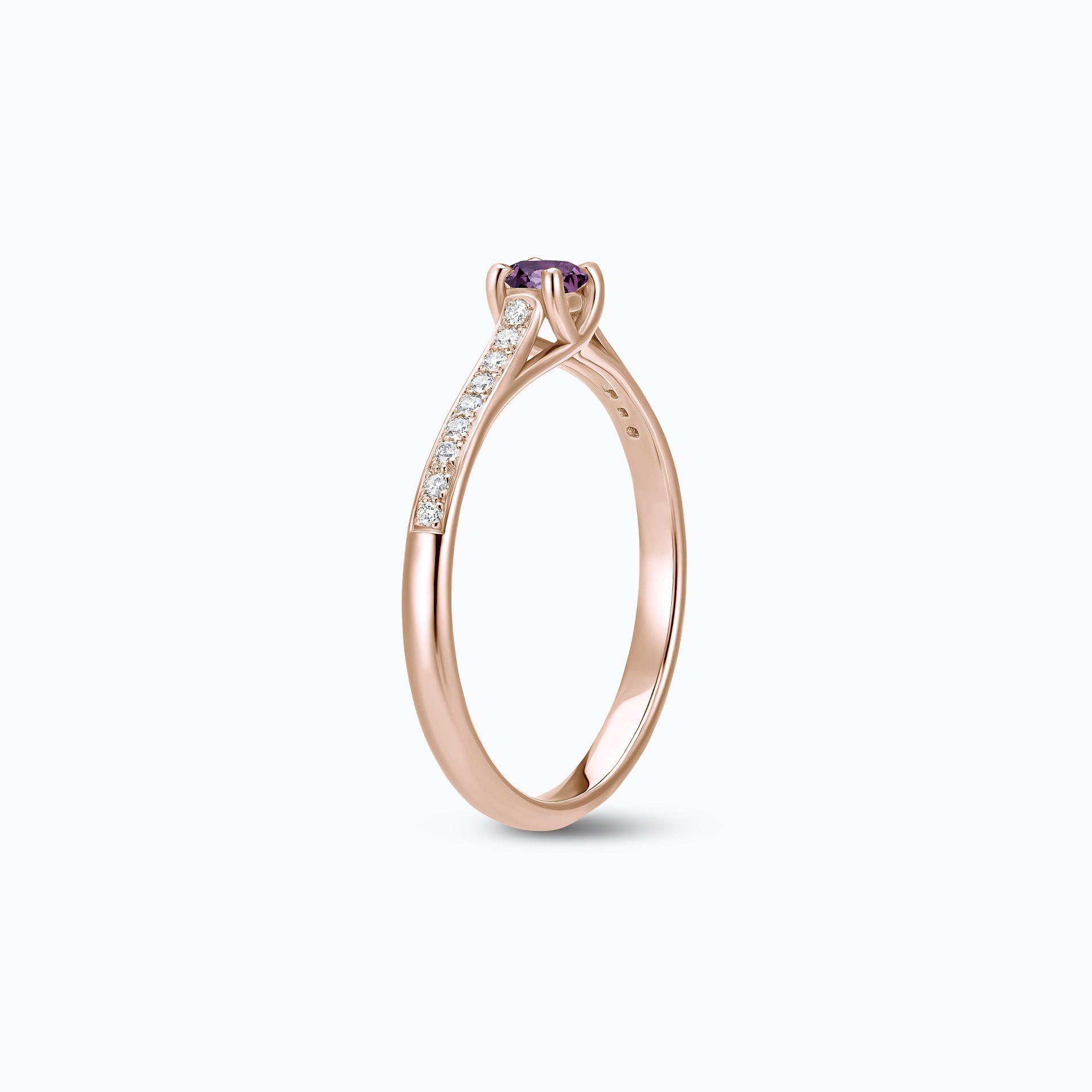 Solitaire Pavé Fanny Saphir Violet 3.5 mm