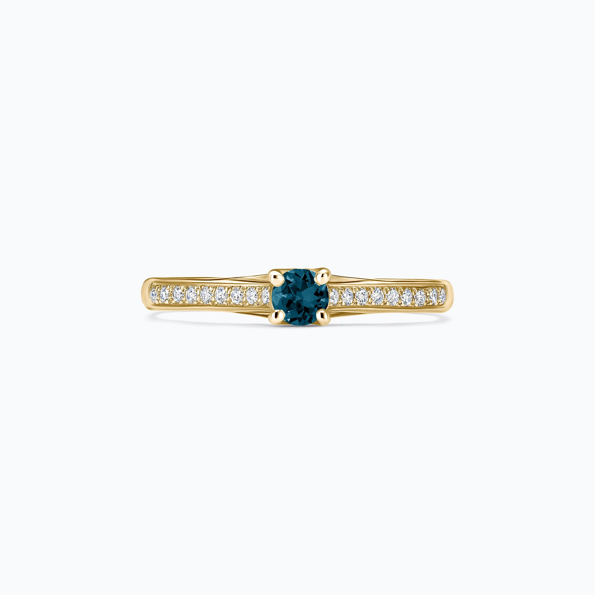 Solitaire Pavé Fanny Topaze Blue London 3.5 mm