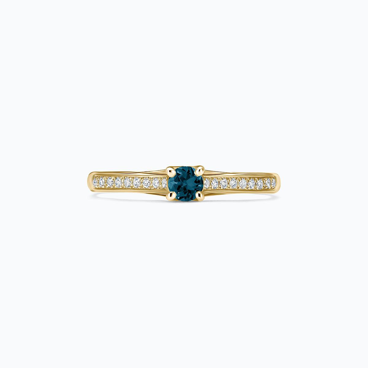 Solitaire Pavé Fanny Topaze Blue London 3.5 mm