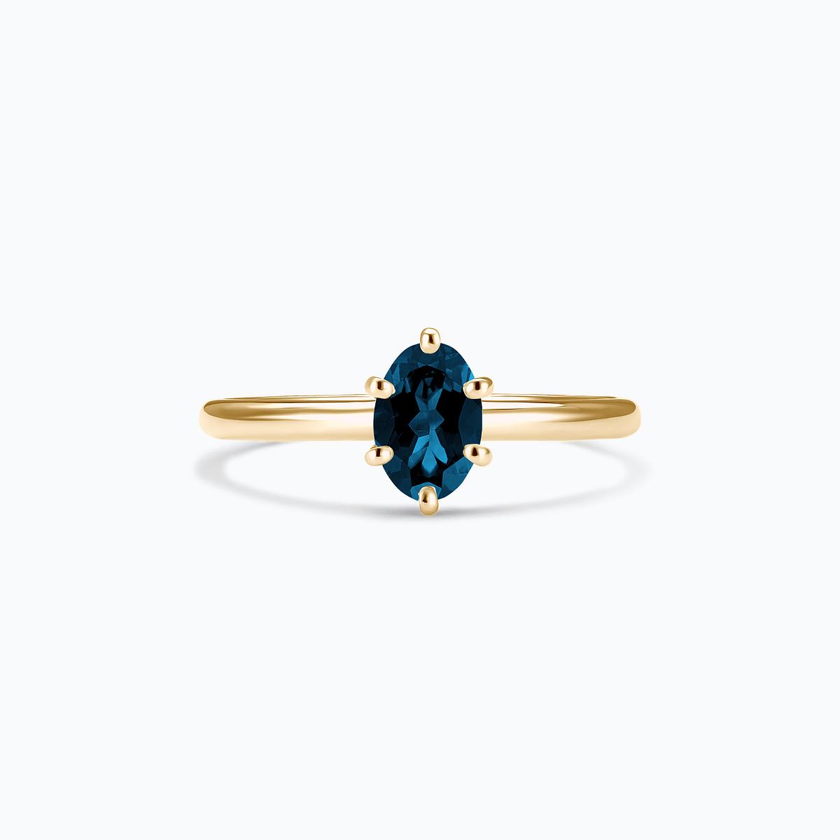 Solitaire Alva Ovale Topaze Blue London