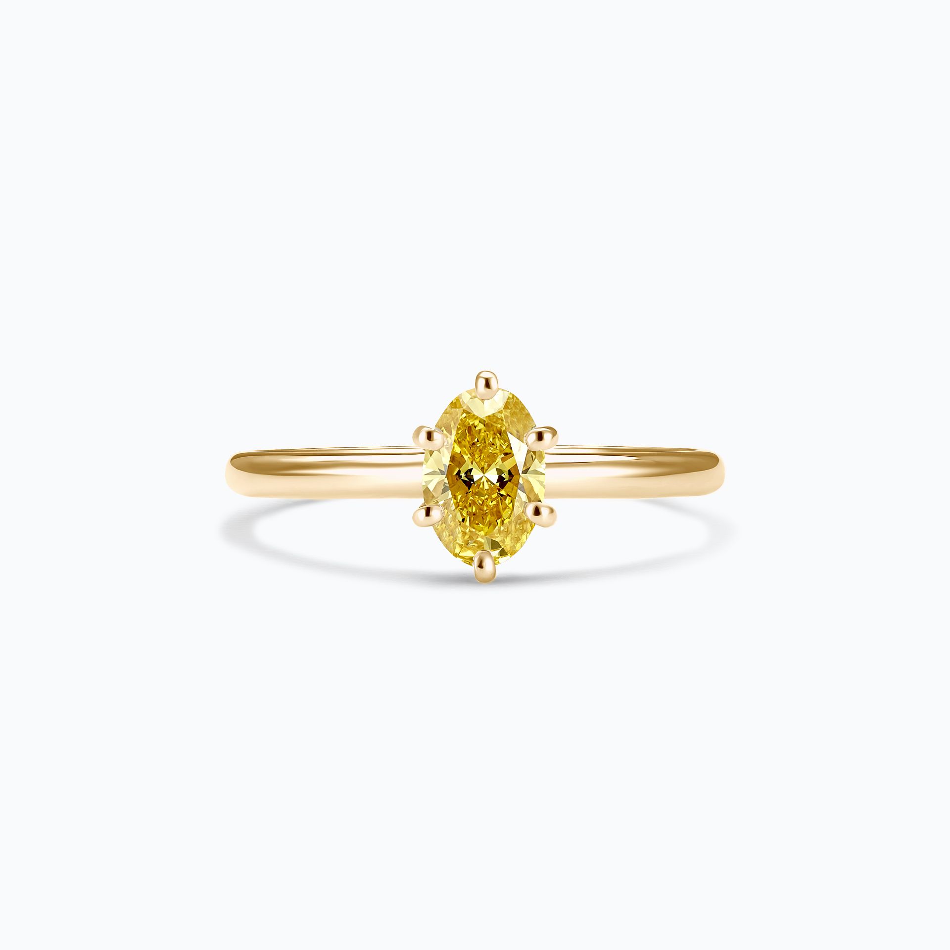 Solitaire Alva Ovale Diamant de Synthèse Jaune