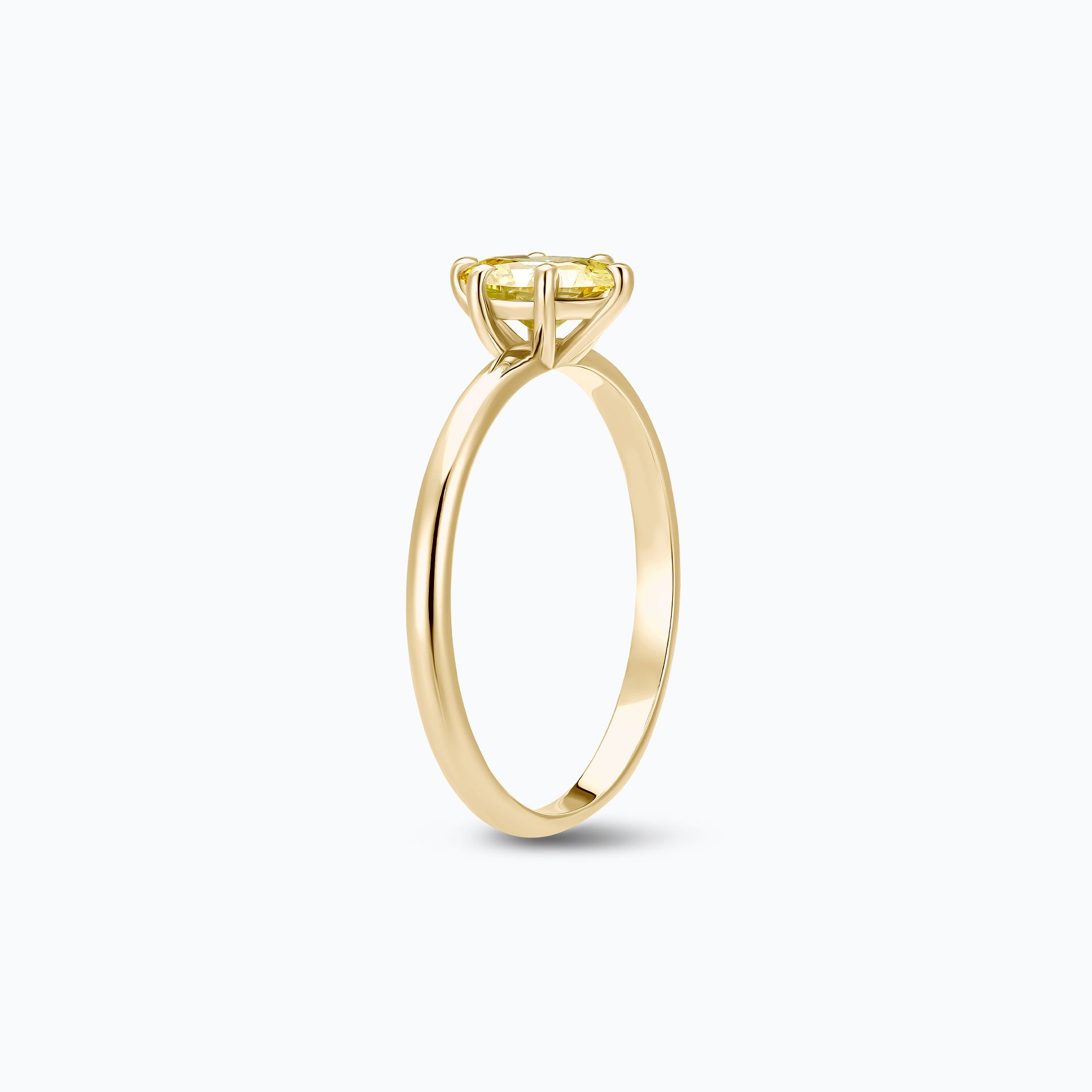 Solitaire Alva Ovale Diamant de Synthèse Jaune