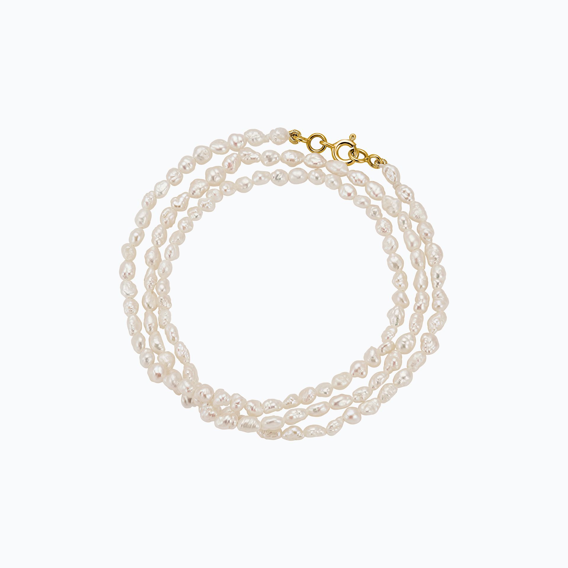 Bracelet 3 Rangs Perles D'eau Douce Baroques - Bijou Occasion - Perles Cultivées