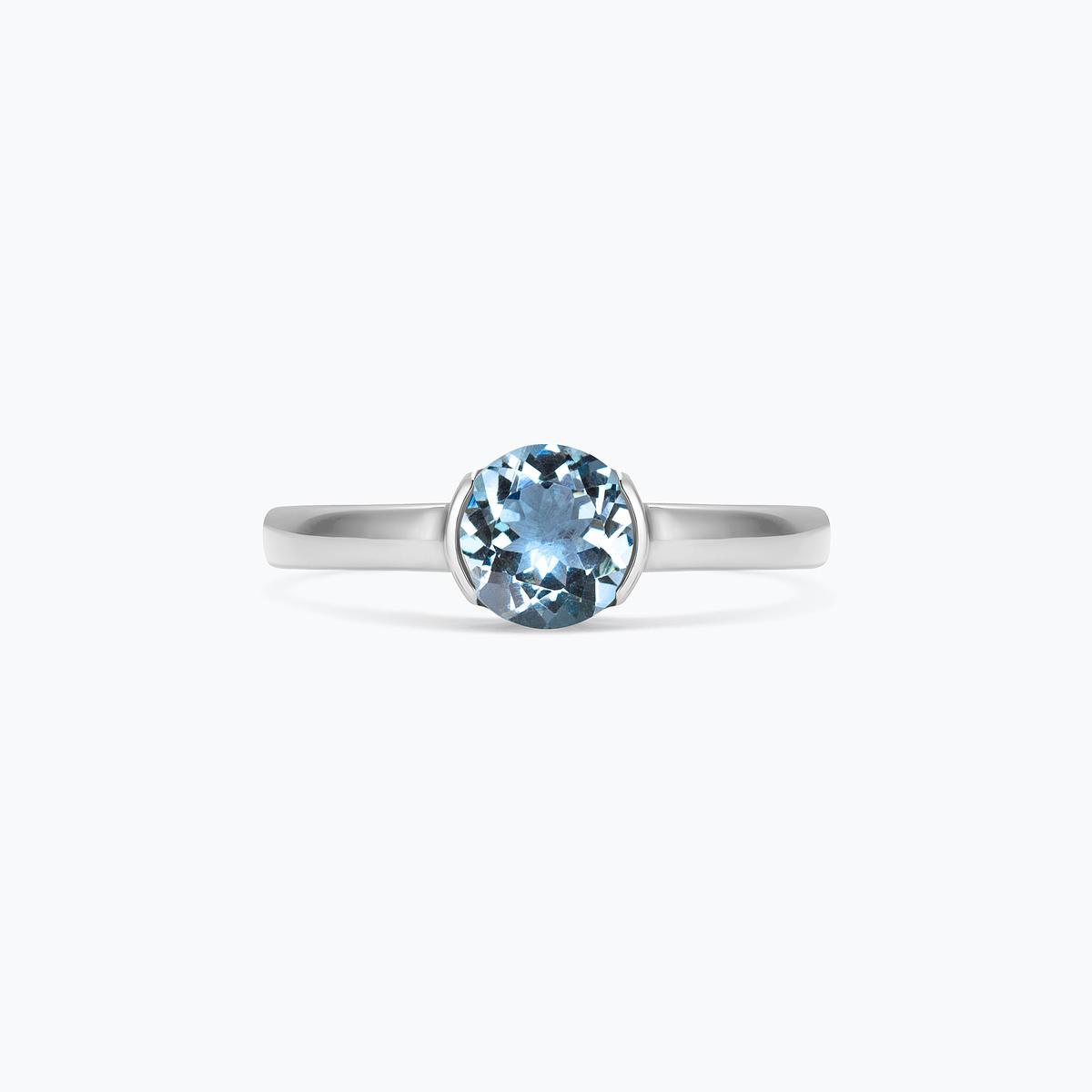 Bague Nymphéa Aigue-marine 6 mm