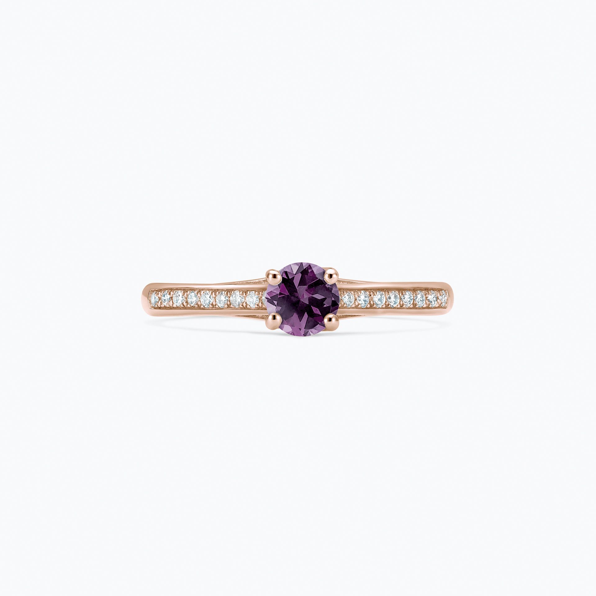Solitaire Pavé Fanny Saphir Violet 4.5 mm