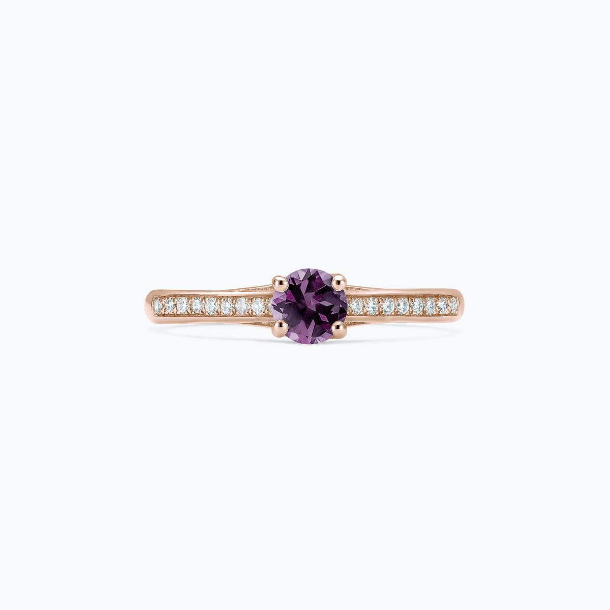 Solitaire Pavé Fanny Saphir Violet 4.5 mm