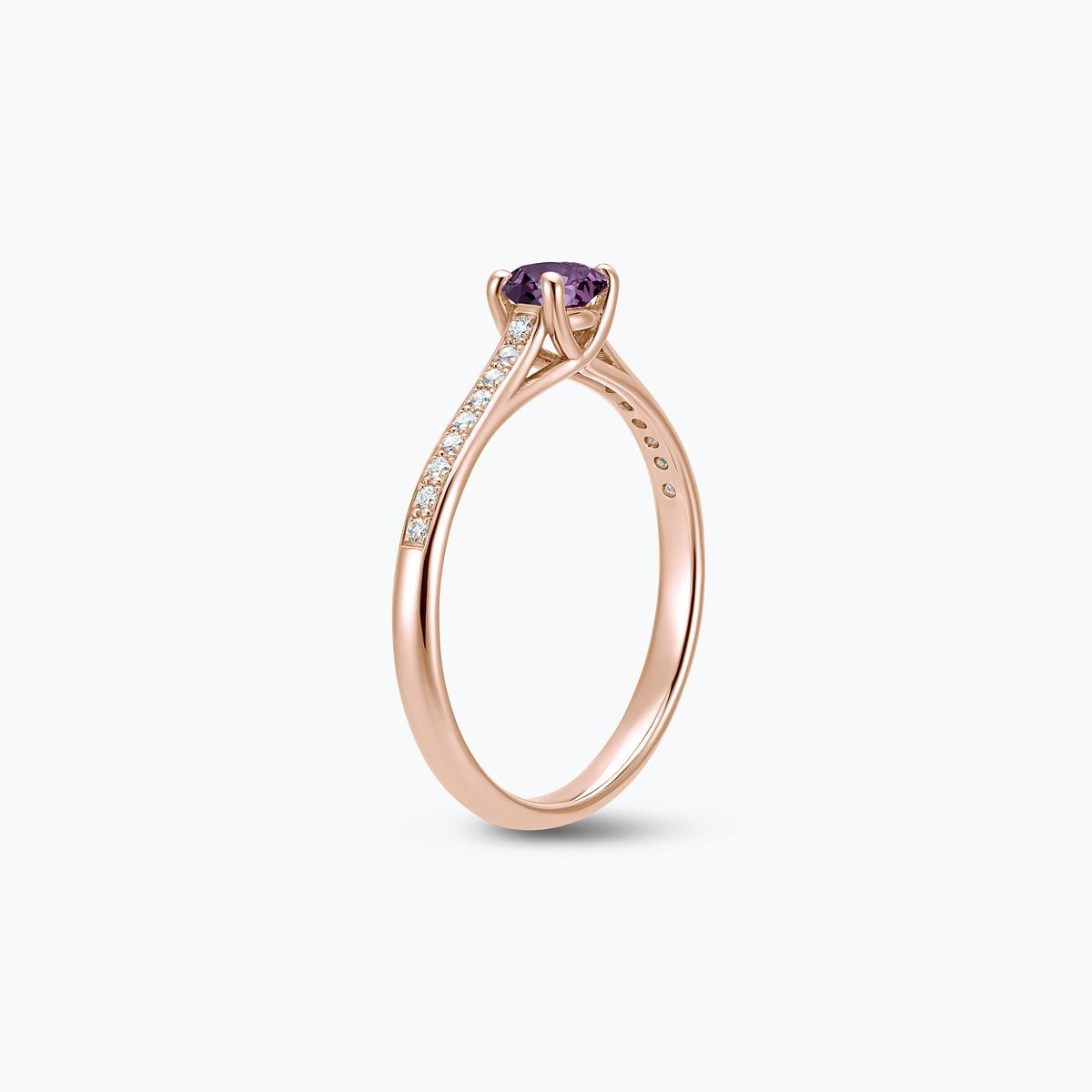 Solitaire Pavé Fanny Saphir Violet 4.5 mm
