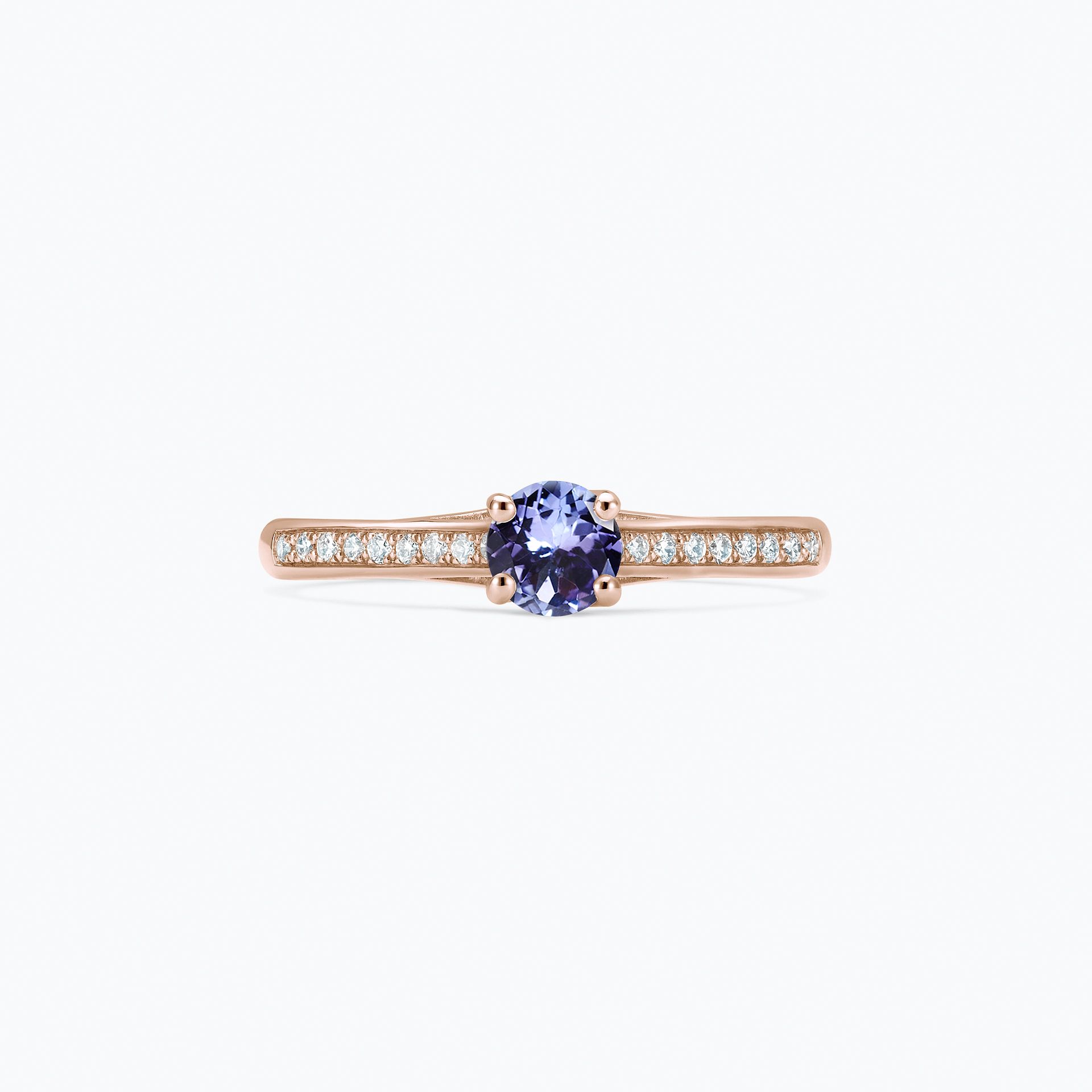 Solitaire Pavé Fanny Tanzanite 4.5 mm