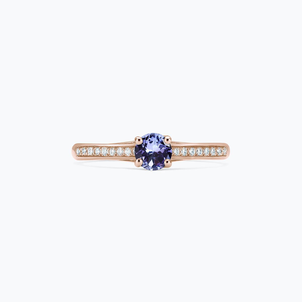 Solitaire Pavé Fanny Tanzanite 4.5 mm