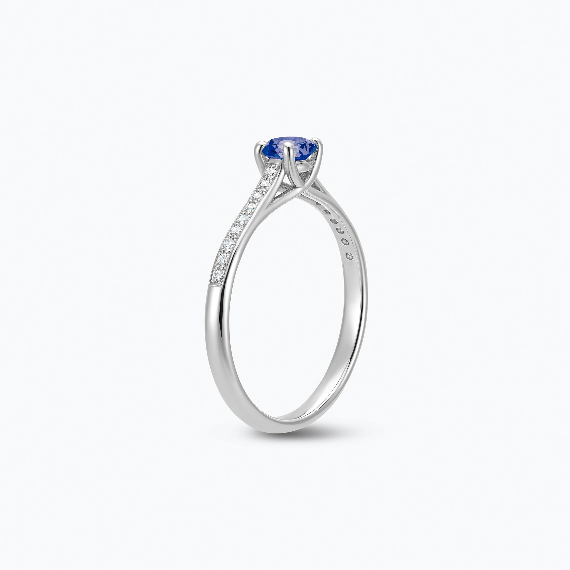 Solitaire Pavé Fanny Tanzanite 4.5 mm