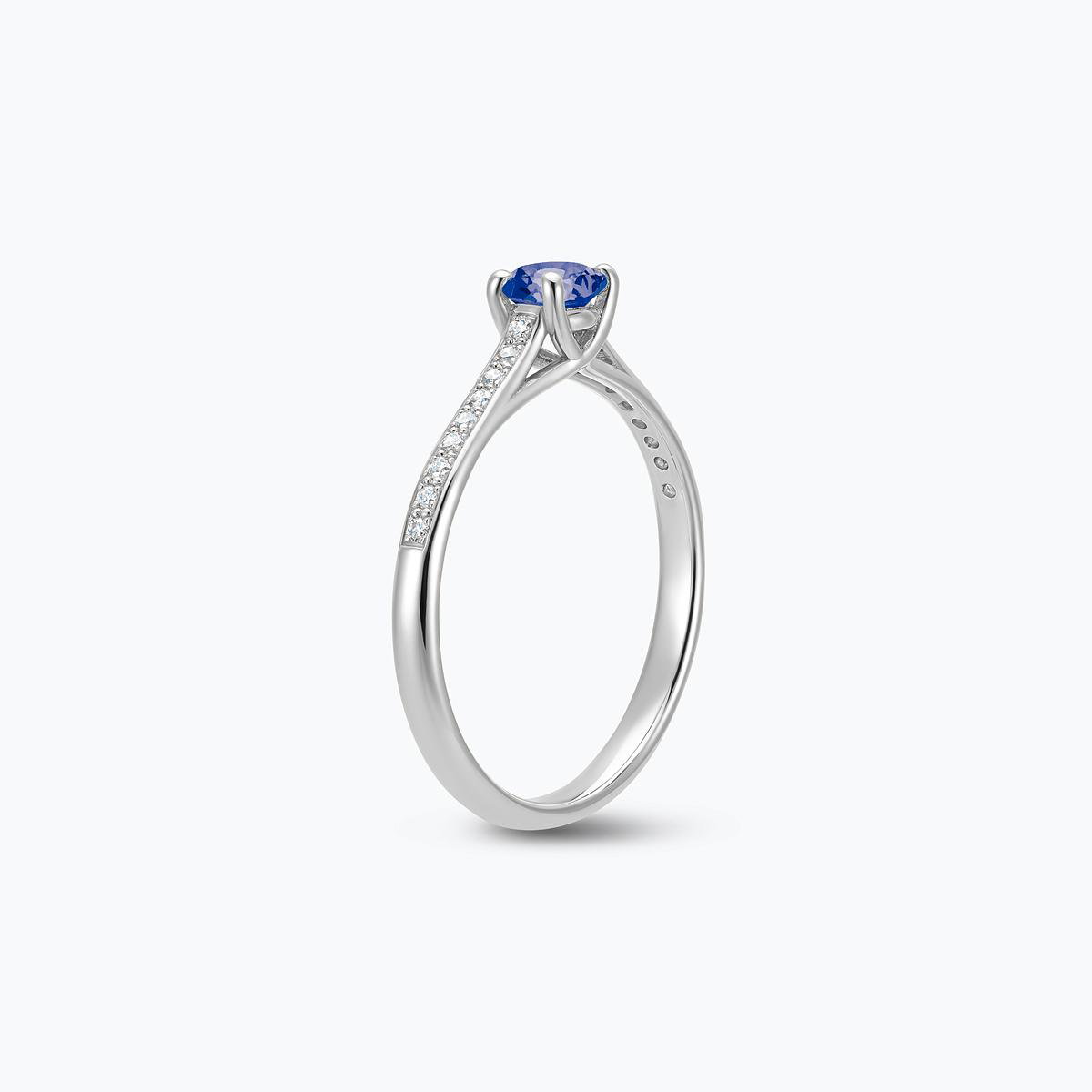 Solitaire Pavé Fanny Tanzanite 4.5 mm