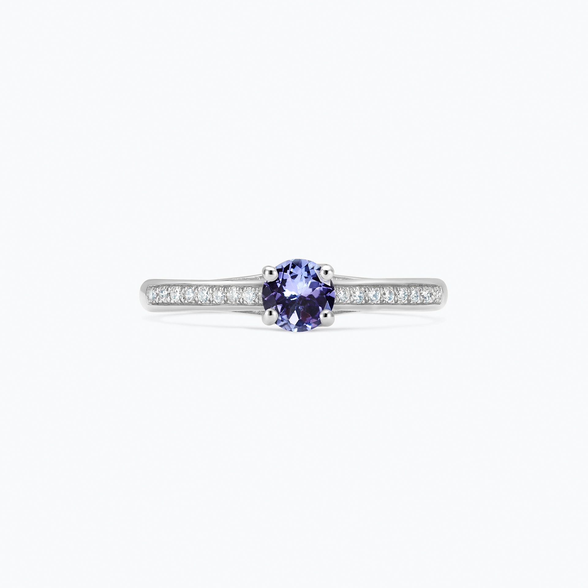 Solitaire Pavé Fanny Tanzanite 4.5 mm