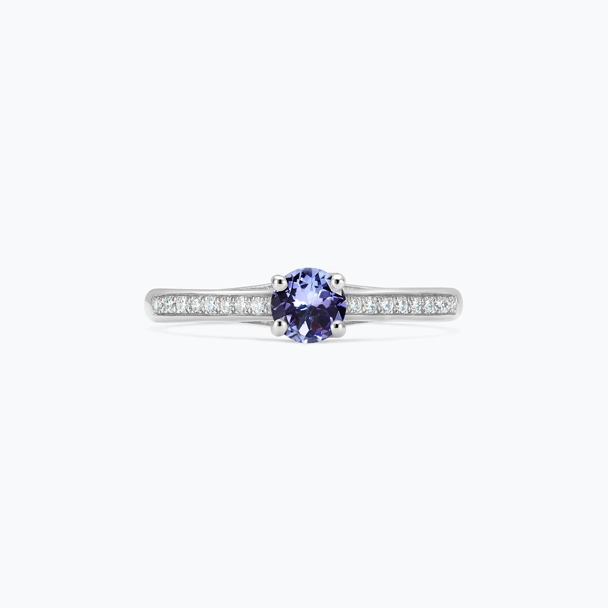 Solitaire Pavé Fanny Tanzanite 4.5 mm