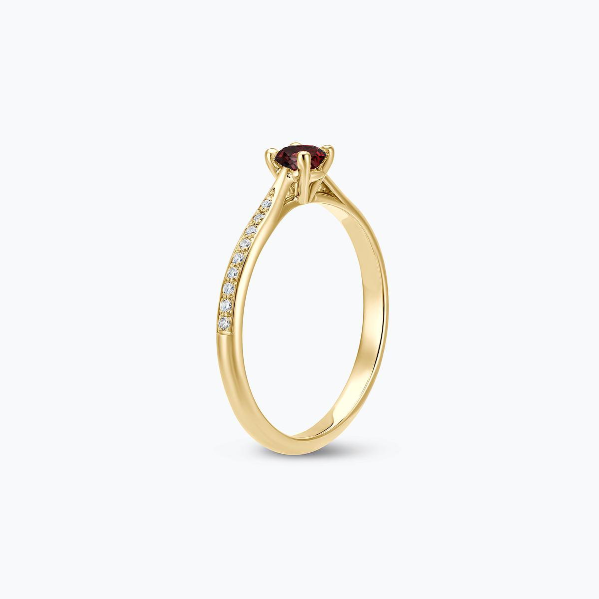 Solitaire Pavé Luna Grenat 3.5 mm