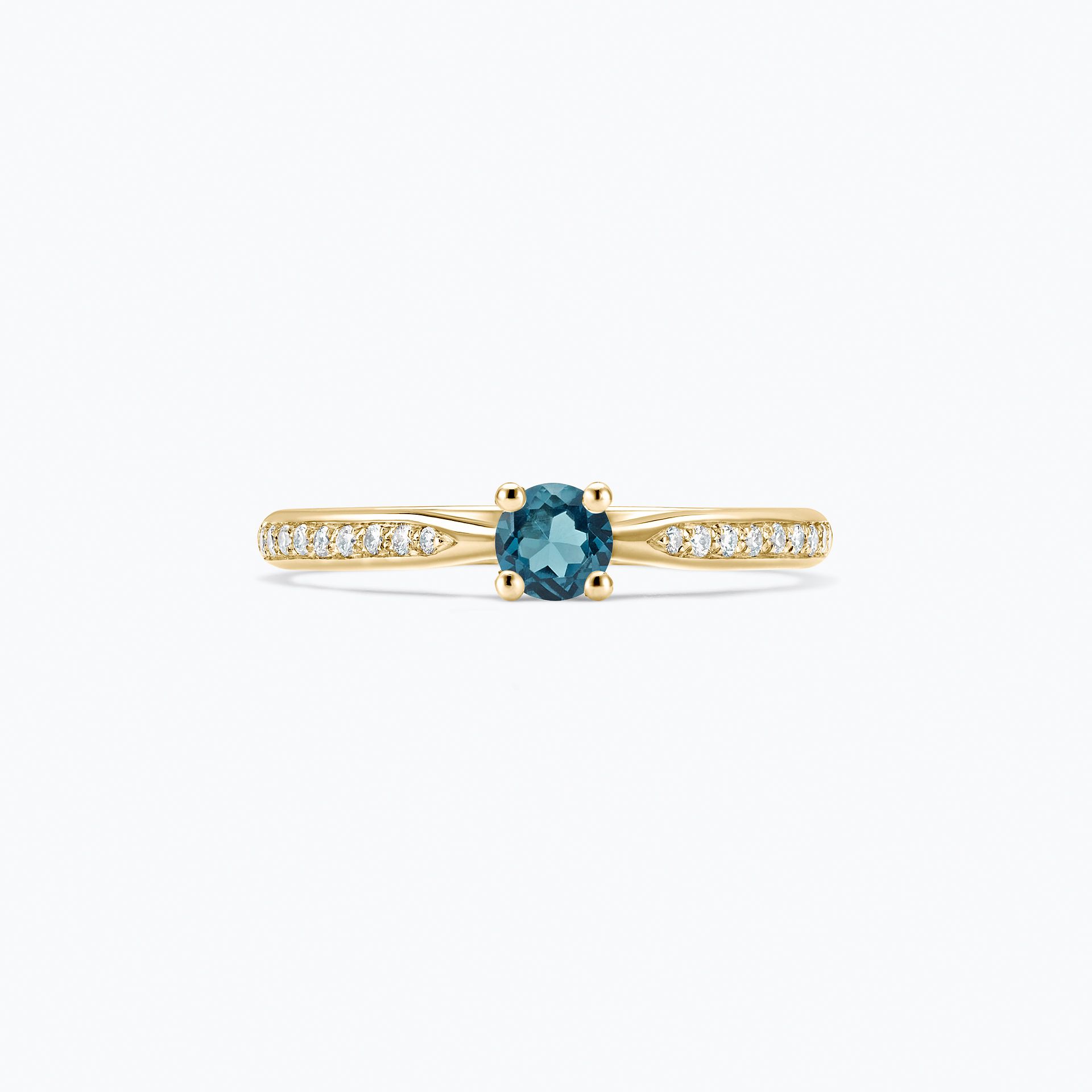 Solitaire Pavé Luna Topaze Blue London 3.5 mm