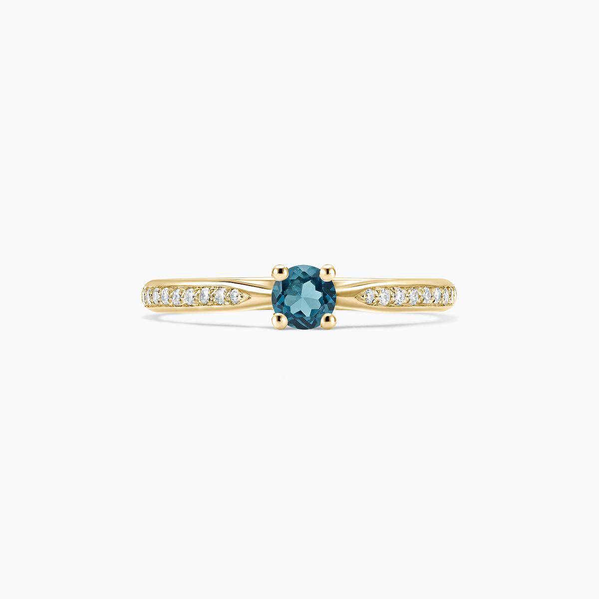 Solitaire Pavé Luna Topaze Blue London 3.5 mm